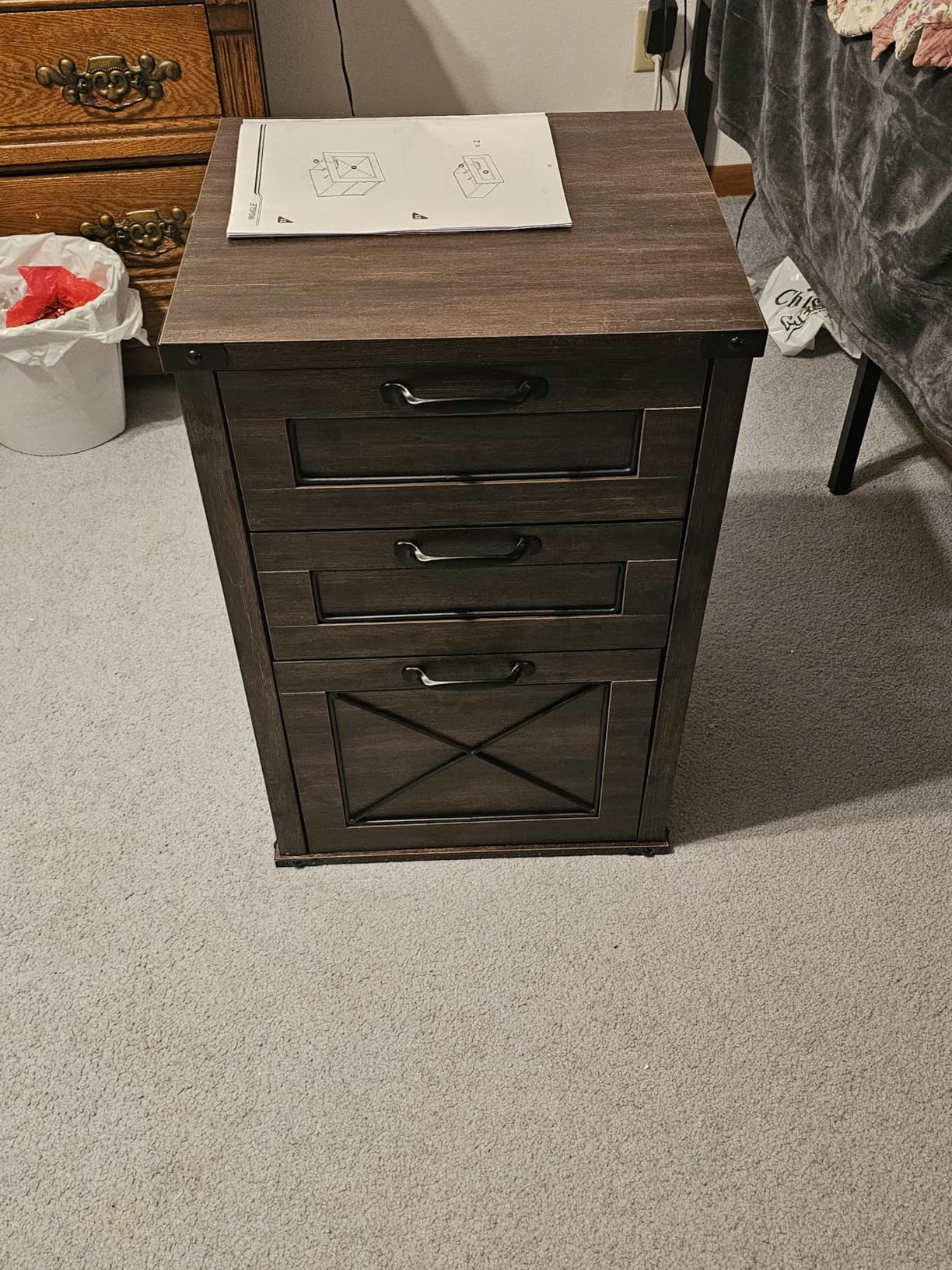 VASAGLE File Cabinet, Filing Cabinet with 2 File Drawers, Printer Stand, Fit A4, Letter Size, Hanging File Folders, Modern Farmhouse Style, for Home Office, Honey Brown UOFC048T41 customer photo 1