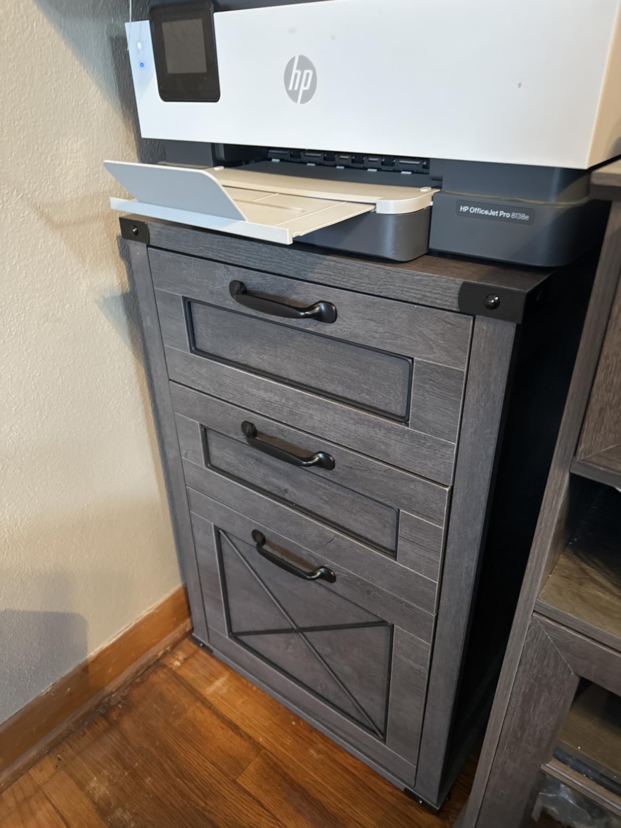 VASAGLE File Cabinet, Filing Cabinet with 2 File Drawers, Printer Stand, Fit A4, Letter Size, Hanging File Folders, Modern Farmhouse Style, for Home Office, Honey Brown UOFC048T41 customer photo 2