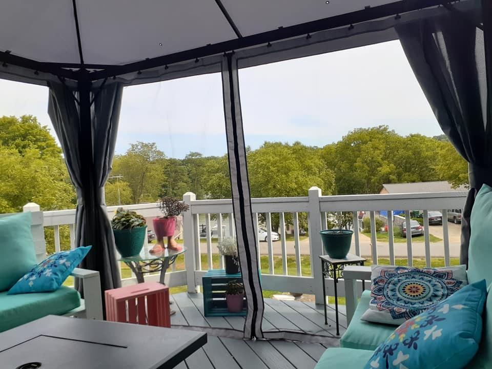 Grand patio 10x12 Gazebo, Hardtop Gazebo, Single Roof Pergolas Metal Aluminum Frame UV 50+ Outdoor Canopy with Mosquito Netting and Curtains, Outdoor Shelter for Garden, Lawn, Backyard customer photo 1