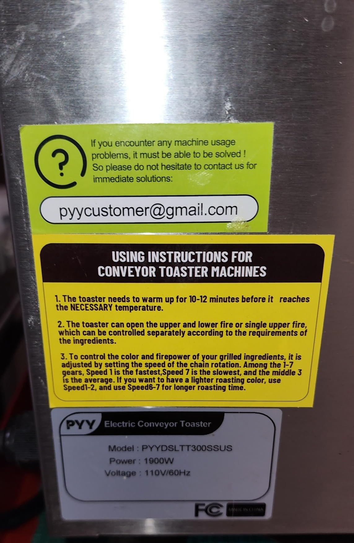 PYY Commercial Conveyor Toaster - 300 Slices/Hour Restaurant Conveyor Toaster for Bun Bagel Bread, Heavy Duty Stainless Steel 1900W, 110V customer photo 1