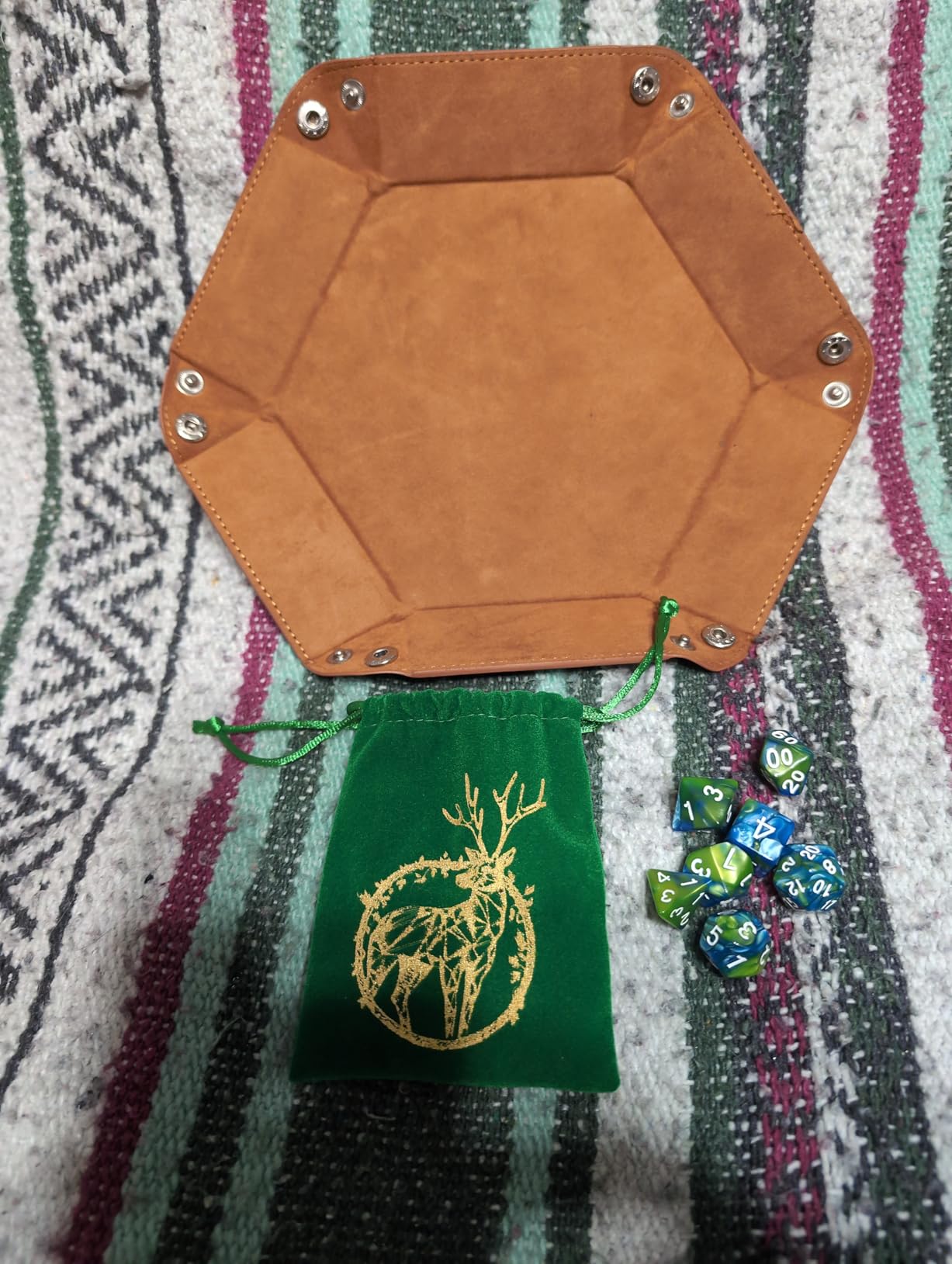 DND Dice Set, 42 Pcs polyhedral dice Set with 6 Colorful Animal Pattern Bag and PU Leather Velvet Tray for Dungeons Dragons D&D RPG MTG Table Games customer photo 2