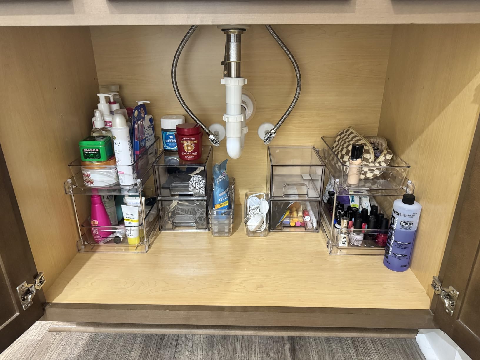 Vtopmart 4 Pack Small Clear Stackable Storage Drawers,Acrylic Bathroom Makeup Organizer,Plastic Storage Bins For Vanity, Undersink, Kitchen Cabinets, Pantry, Home Organization customer photo 2