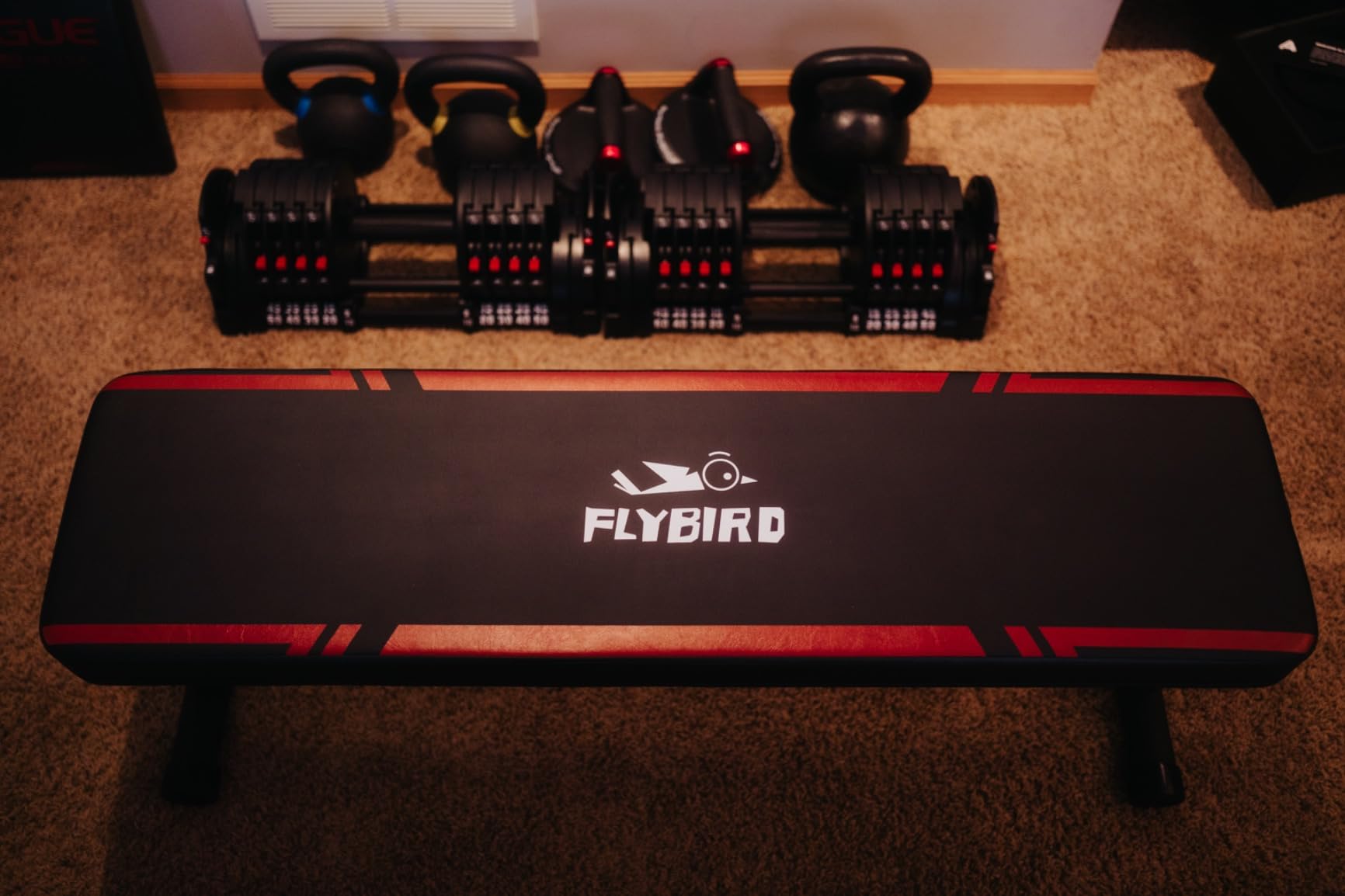 FLYBIRD Foldable Flat Weight Bench for Home Gym, 600 lbs Capacity with Dual Locking for Strength Training, Easy Setup & Storage for Small Apartments, Lifting, Hip Thrust, Dumbbell Workout customer photo 2