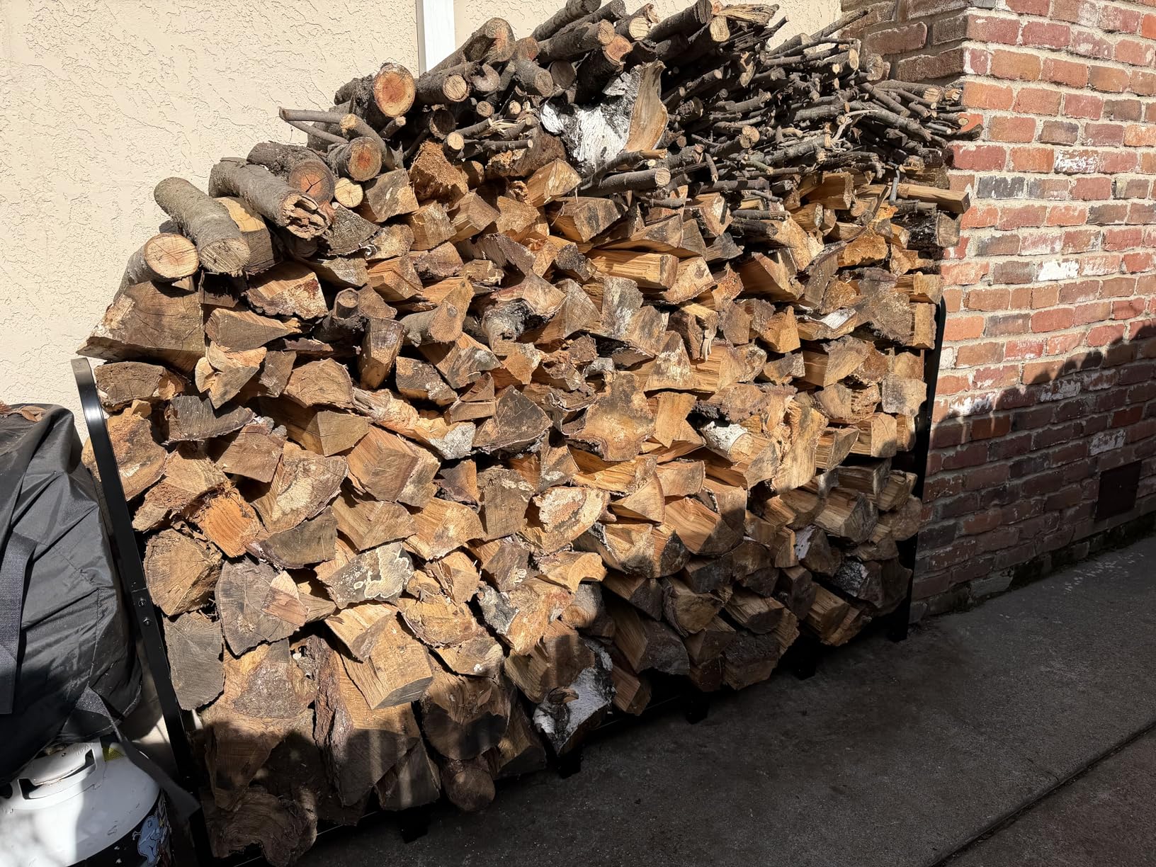 Amagabeli 6ft Firewood Rack Outdoor Heavy Duty Fire Wood Rack Log Holder Organizer Stand for Fireplace Indoor Adjustable Metal Wood Pile Lumber Storage Organizer Stacker for Patio Porch Black customer photo 1