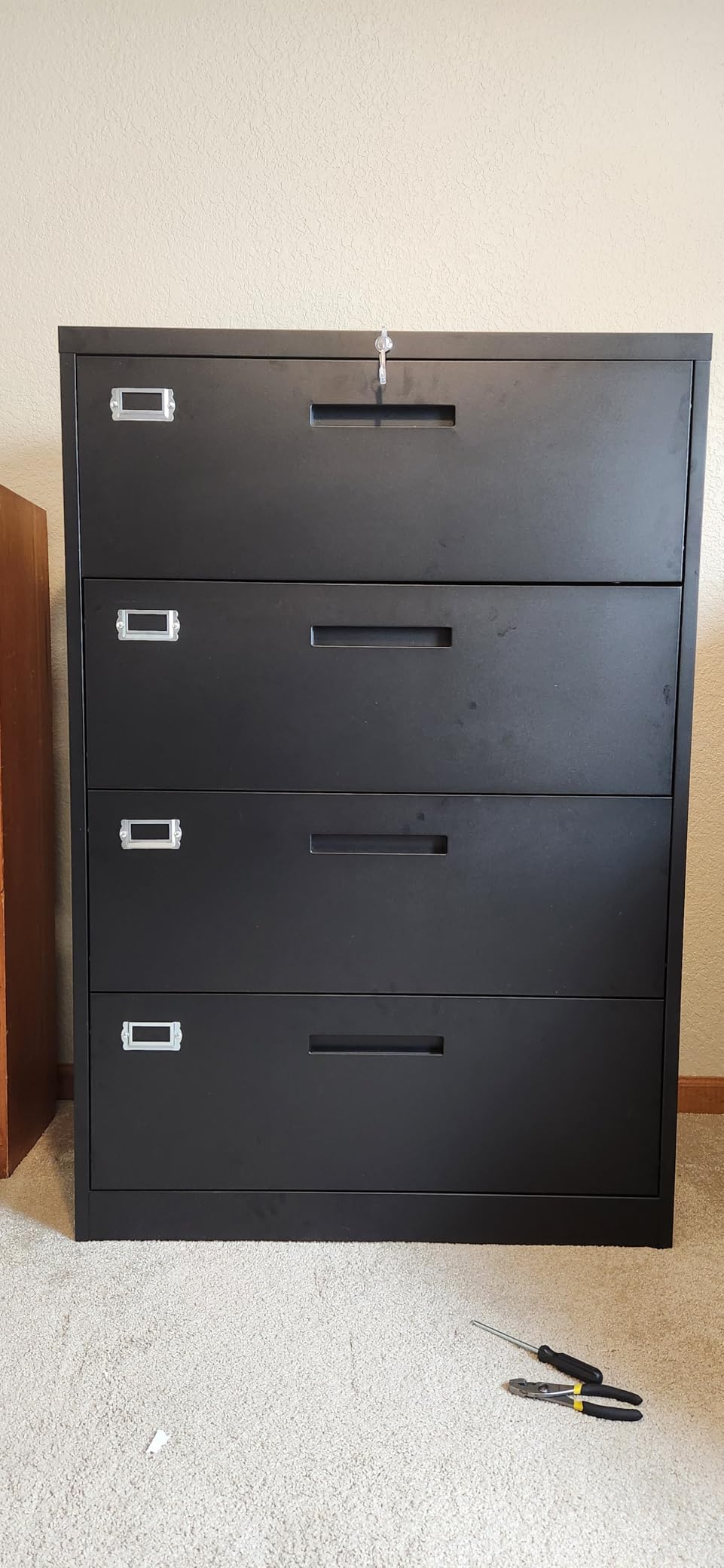 Letaya File Cabinets, 4 Drawer Metal Lateral Filing Organization Storage Cabinets with Lock, Home Office for Hanging Files Letter/Legal/F4/A4 Size customer photo 2