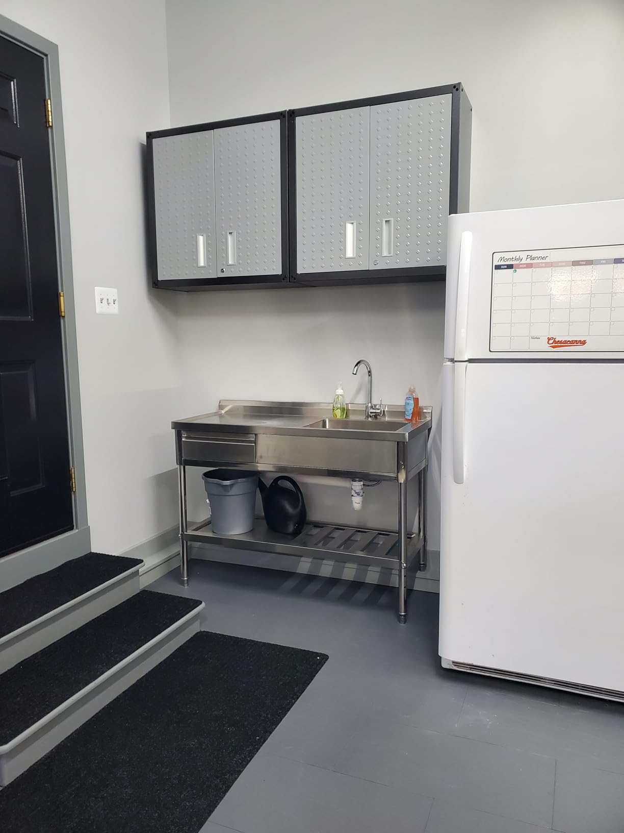 Manhattan Comfort Fortress Floating Garage Storage Cabinet with Adjustable Shelves and Lock, Recessed Handles, Metal Wall Mounted Lockable Utility Cabinet, Steel Garage Storage in Charcoal Gray customer photo 1