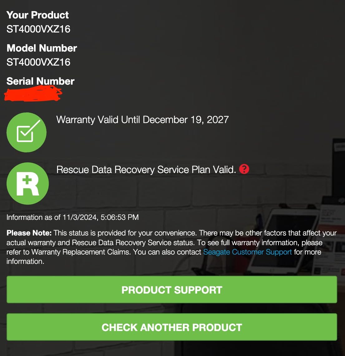 Seagate Skyhawk 4TB Video Internal Hard Drive HDD - 3.5 Inch SATA 6Gb/s 64MB Cache for DVR NVR Security Camera System with Drive Health Management and in-House Rescue Services (ST4000VXZ16/016) customer photo 2