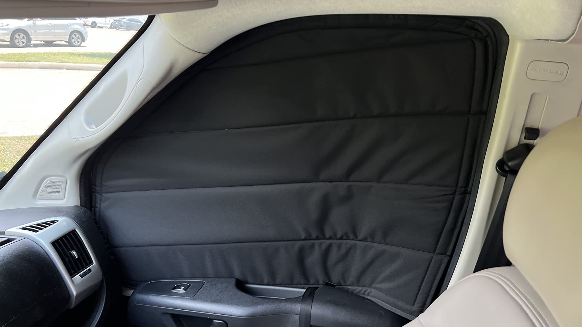 VanEssential Insulated Blackout Sliding Door Window Cover Designed for RAM Promaster with Bare Metal Window Frame Van Years 2014 to Current Model - Charcoal Gray customer photo 2