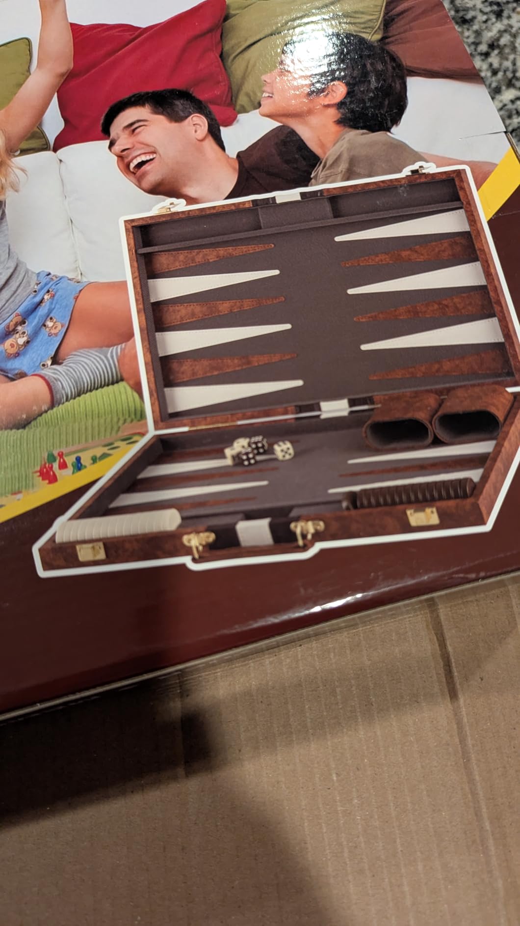 ropoda Backgammon Board Game Set (15 Inches) for Adults and Kids,Classic Board Strategy Game,Portable and Travel Backgammon Set with Premium Leather Case,Best Strategy & Tip Guide customer photo 1