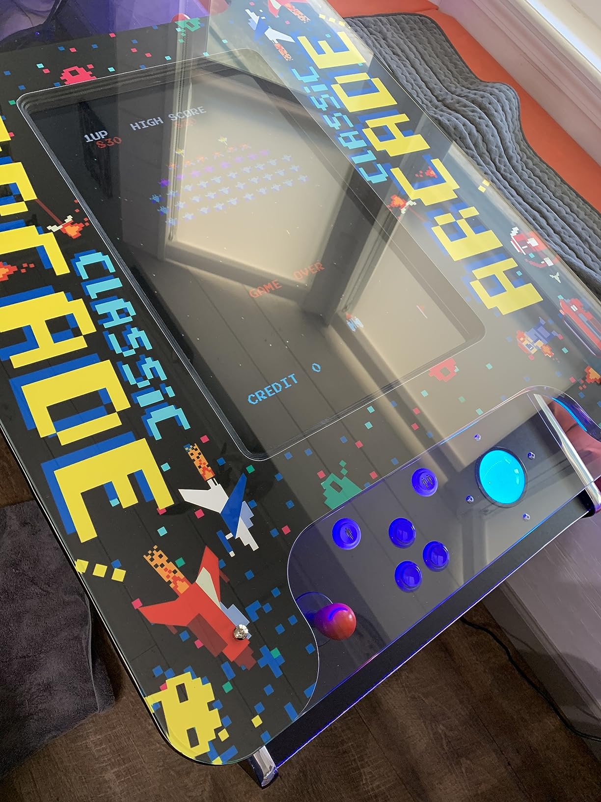 Full Size Commercial Grade Cocktail Arcade Machine 2 Player Upgraded Trackballs 412 Games 22