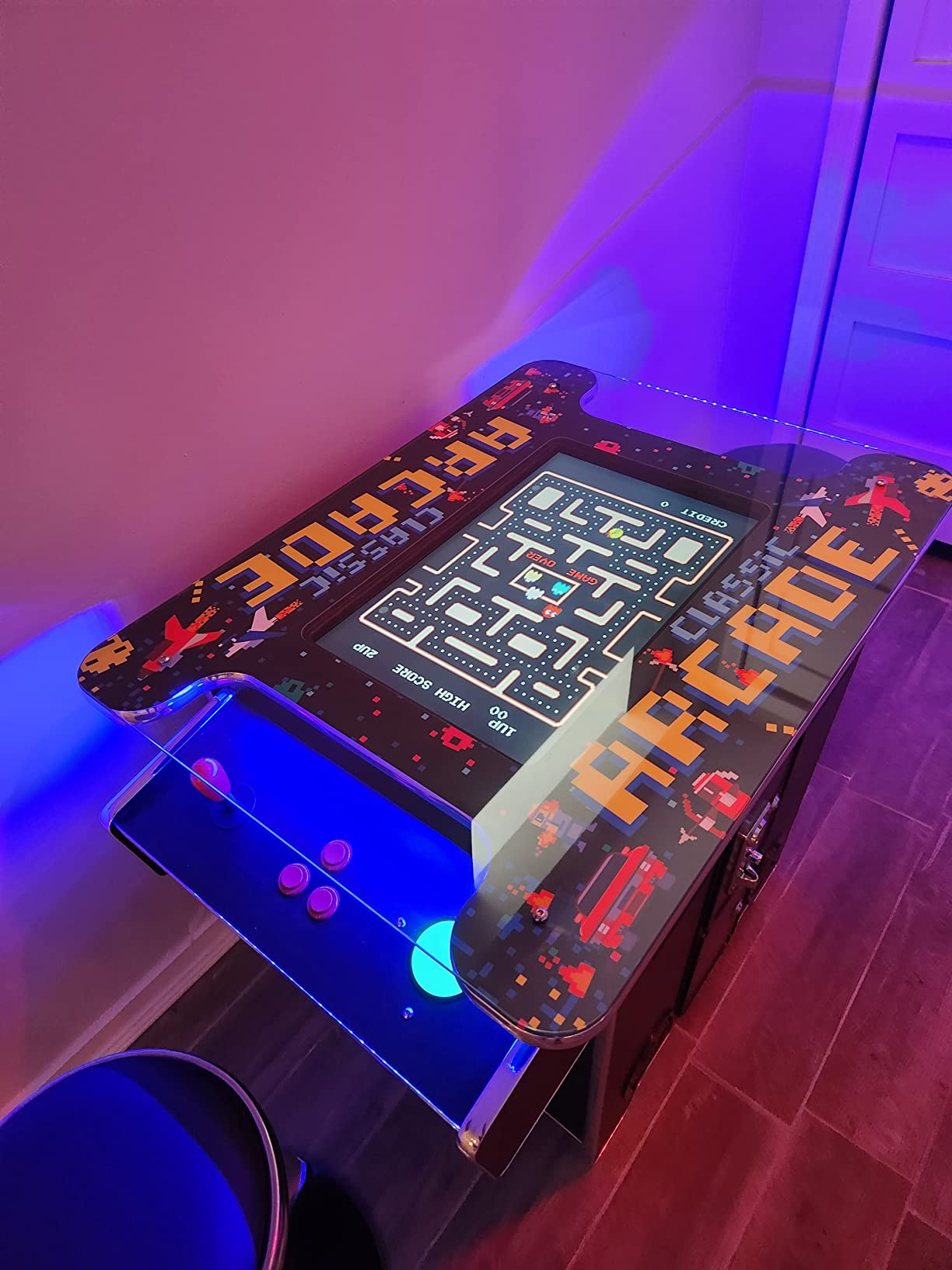 Full Size Commercial Grade Cocktail Arcade Machine 2 Player Upgraded Trackballs 412 Games 22
