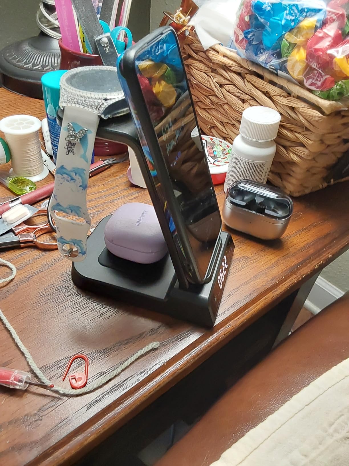 Wireless Charger for Samsung, 3 in 1 Wireless Charging Station for Samsung Galaxy S25 Ultra/S24 Ultra/S23/S22/Note 20/Z Flip 7/Fold 6, Charger for Samsung Galaxy Watch Ultra/8/7/6, Galaxy Buds 3/3 Pro customer photo 2