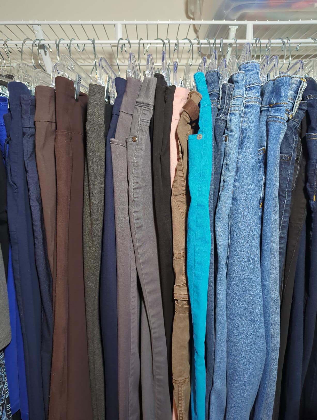 DEILSY™ Skirt Hanger Pants Hangers with Clips Hangers Shorts Hanger Clear Plastic Clothes Hangers with 2-Adjustable Clip Non-Slip Clothes Hangers Perfect for Pant, Pack of 12 customer photo 2