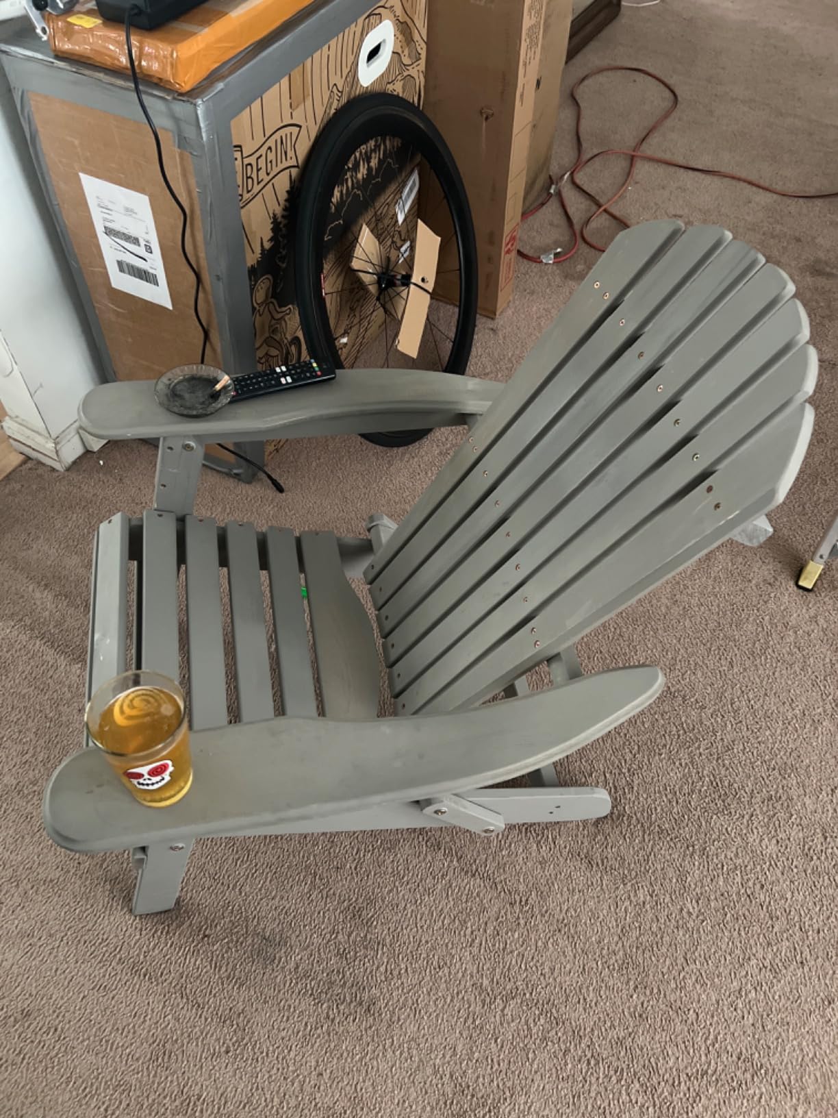 SoliWood Outdoor Wooden Folding Adirondack Chair Set of 2 with Pre-Assembled BackRest, Wood Patio Chair for Garden Backyard Porch Pool Deck Firepit customer photo 1