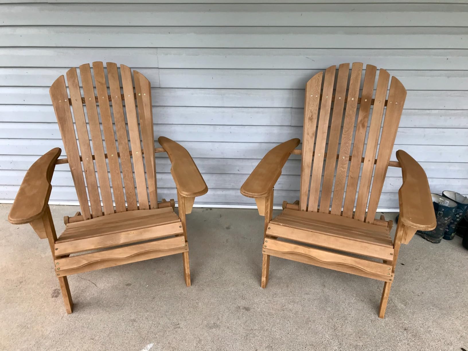 SoliWood Outdoor Wooden Folding Adirondack Chair Set of 2 with Pre-Assembled BackRest, Wood Patio Chair for Garden Backyard Porch Pool Deck Firepit customer photo 2