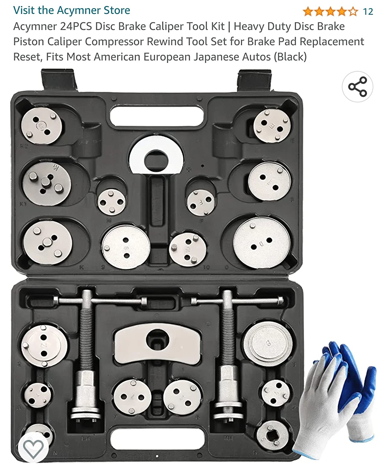 24PCS Disc Brake Caliper Tool Kit | Heavy Duty Disc Brake Piston Caliper Compressor Rewind Tool Set for Brake Pad Replacement Reset, Fits Most American European Japanese Autos (Red) customer photo 2