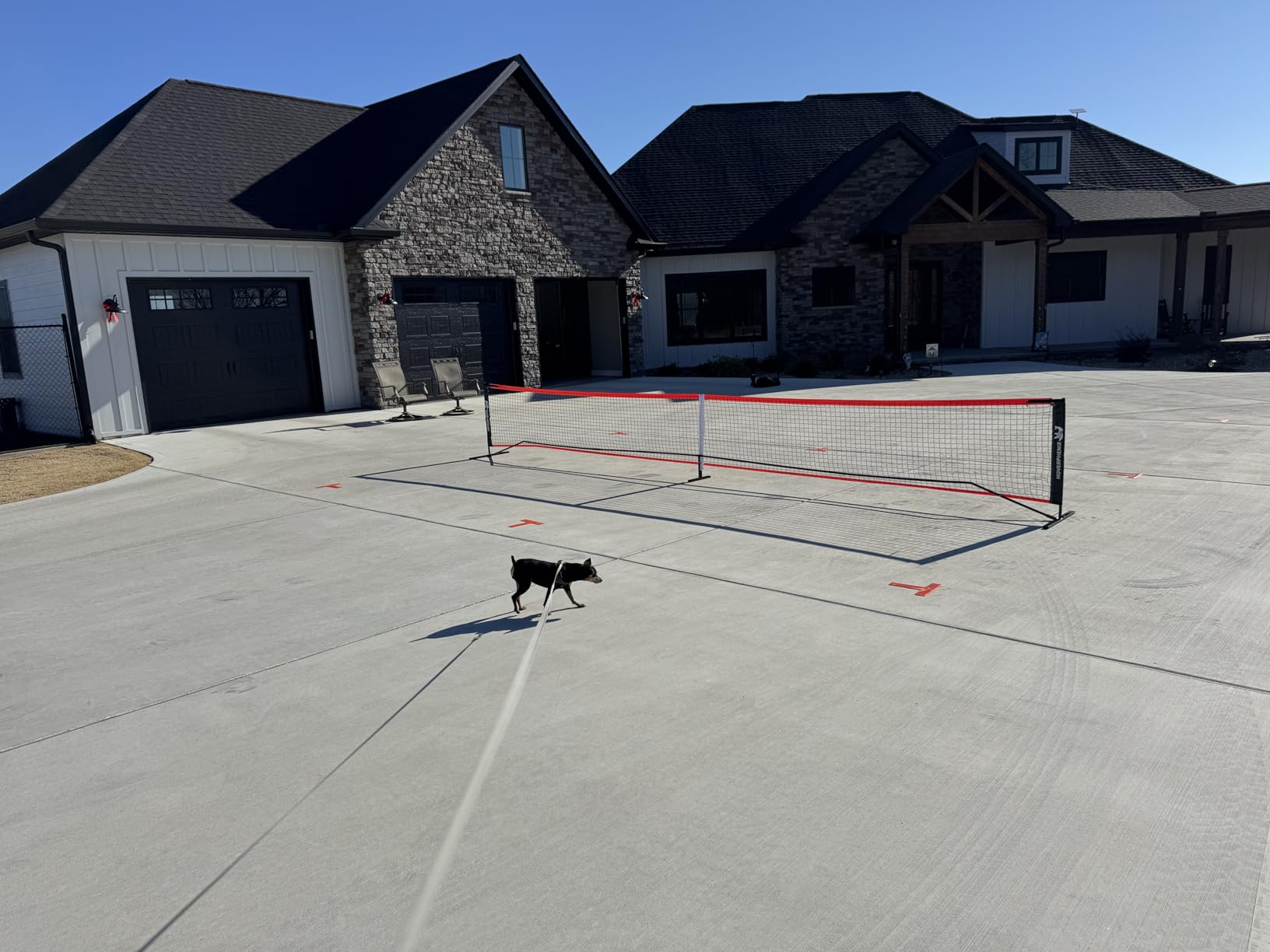 Pickleball Net for Driveway, Portable Pickleball Net System with Regualtion Size 22FT Pickle Ball Net, Outdoor Pickleballs, Carry Bag, Weather Resistant Metal Frame customer photo 1