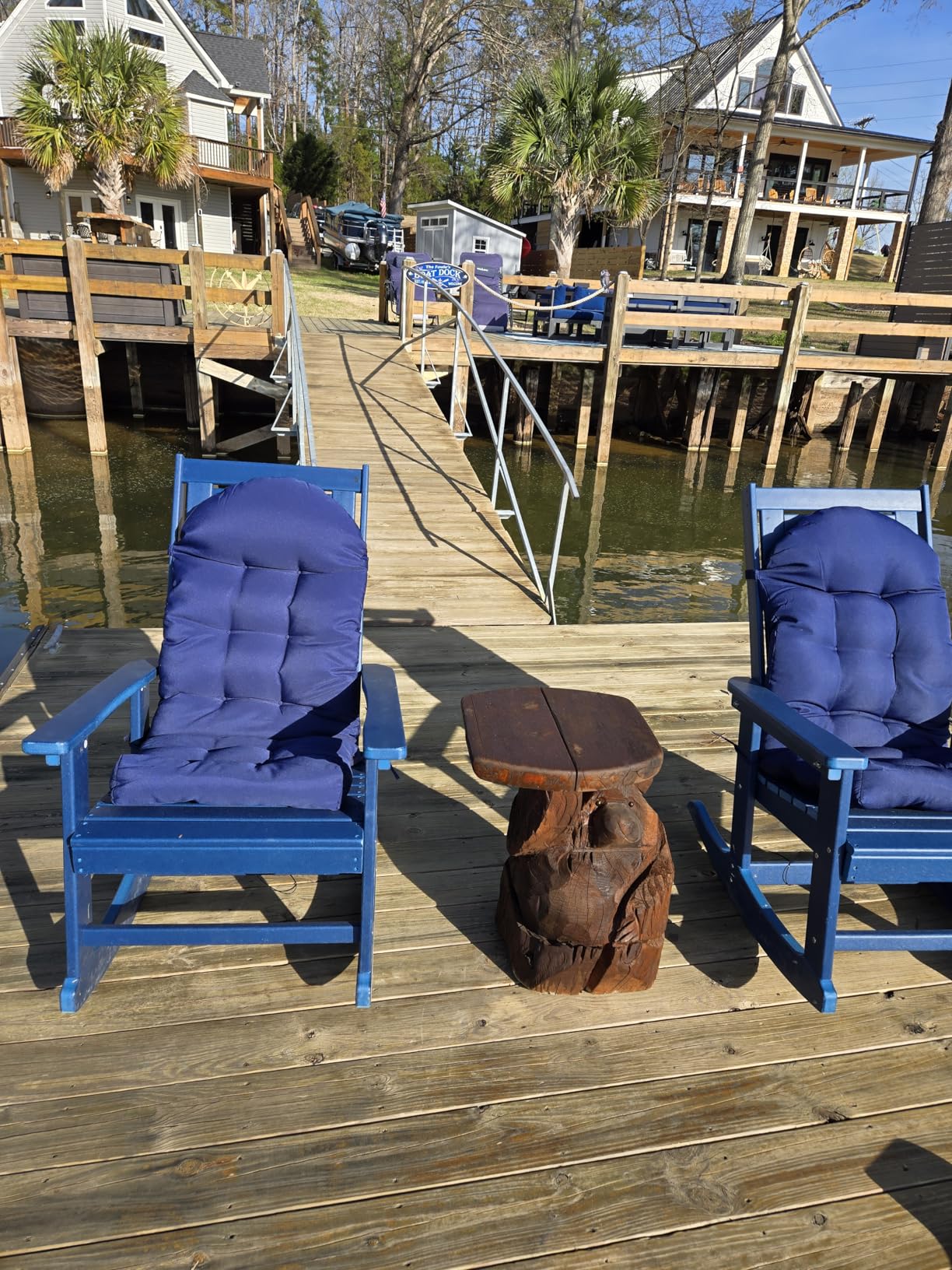 GREENVINES Outdoor Rocking Chairs | Set of 2 | Porch Rocker | HDPE Plastic | Black | Oversized Rockers | High Back | Big & Tall | Ladder Back | for Patio Outside Backyard Balcony customer photo 2