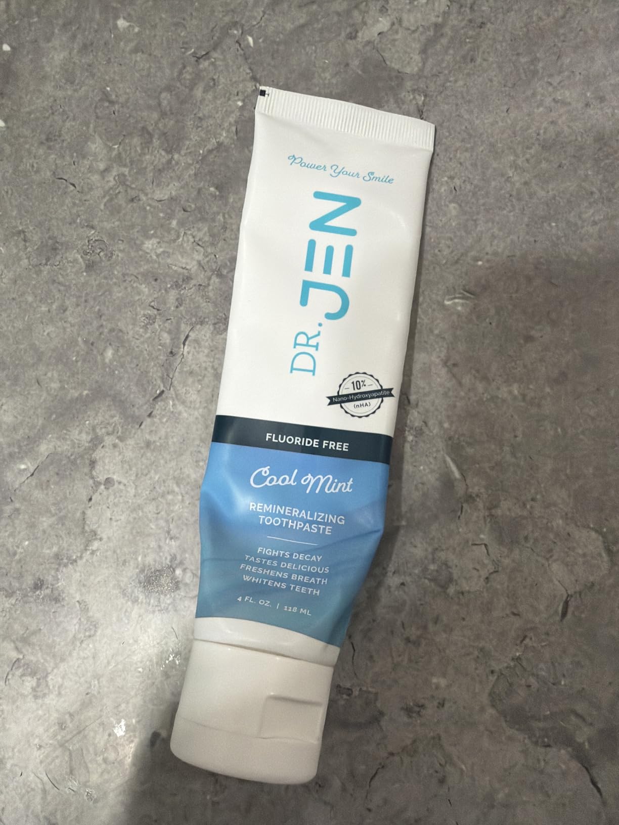 Dr. Jen Fluoride Free Toothpaste with 10% Nano Hydroxyapatite, Xylitol & Glycerin for Daily Oral Care, Remineralizing Toothpaste Designed for Sensitive Teeth, Travel Essentials, Cool Mint, 1 Pack customer photo 1