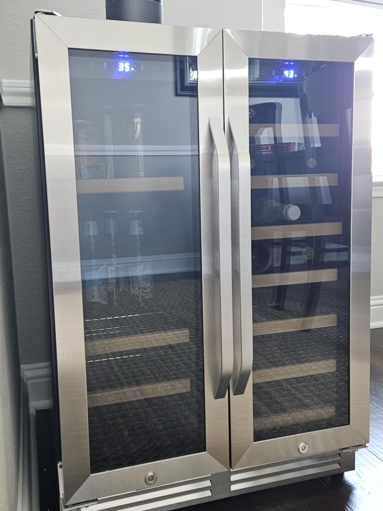 Wine Fridge Freestanding Dual Temperature Zone, Wine Cooler Refrigerator for 154 Bottles, 24 Inch Wide Large Wine Cooler with Professional Temperature Control System, Quiet Operation customer photo 2