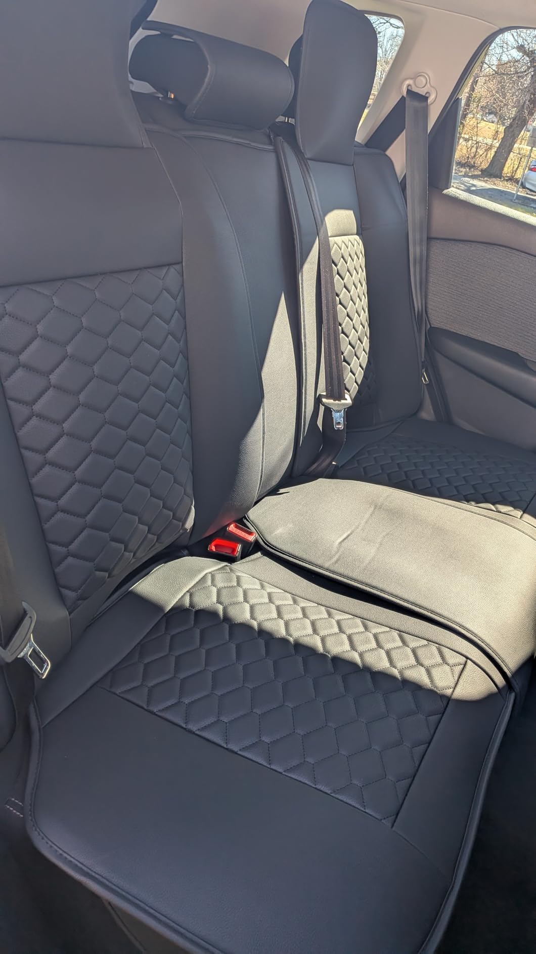 Elantrip 2PCs Front Car Seat Covers Leather Water Proof Seat Protector Universal fit for Most Cars SUVs and Trucks Black customer photo 2