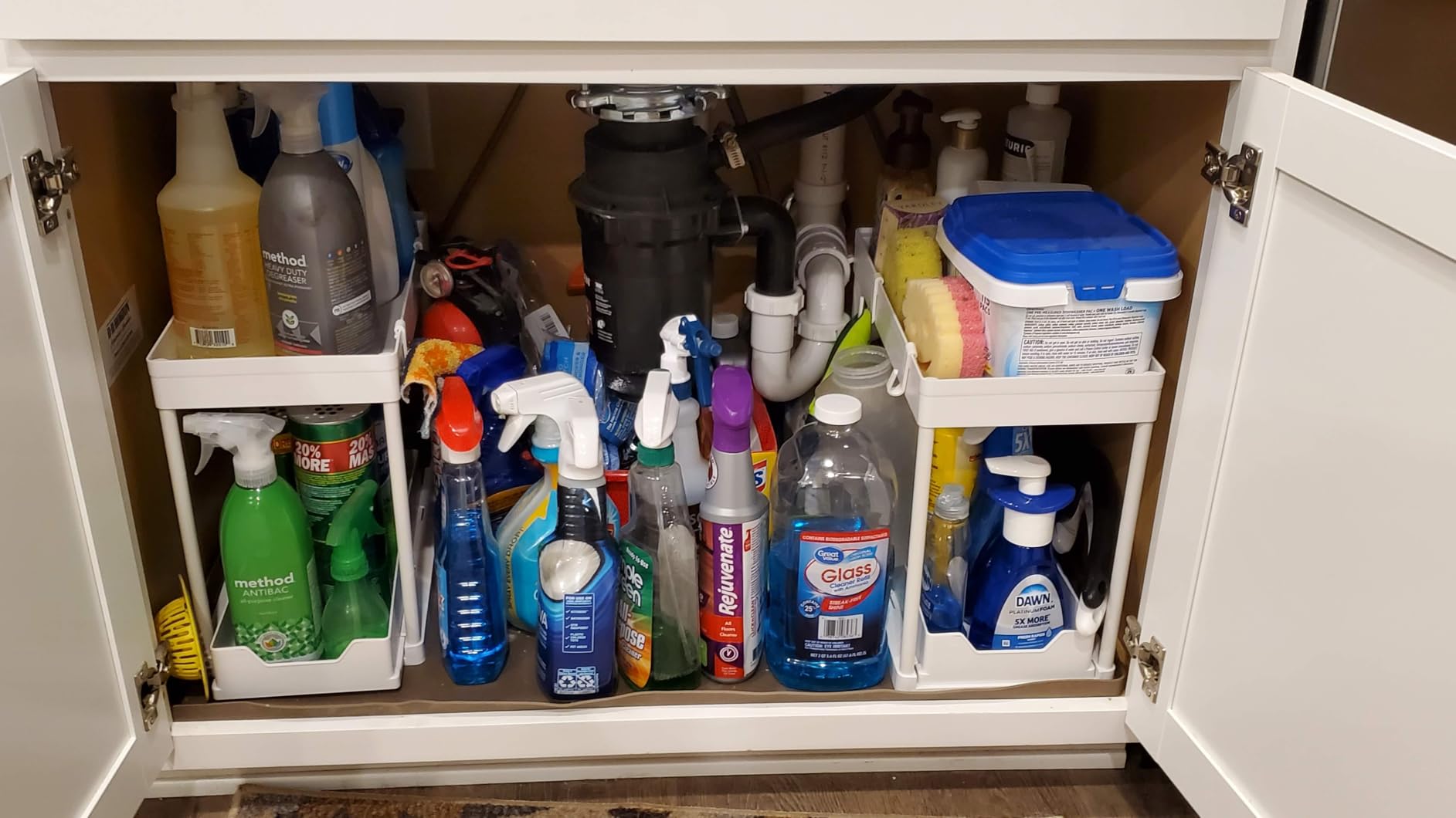 DEKAVA Under Sink Organizer 2 Pack, Bathroom Cabinet Organizer, 2 Tier Sliding Cabinet Basket Organizer Drawer, Multi-Purpose Bath Collection Baskets for Bathroom (Black) customer photo 1