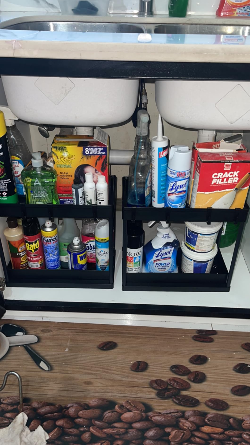 DEKAVA Under Sink Organizer 2 Pack, Bathroom Cabinet Organizer, 2 Tier Sliding Cabinet Basket Organizer Drawer, Multi-Purpose Bath Collection Baskets for Bathroom (Black) customer photo 2