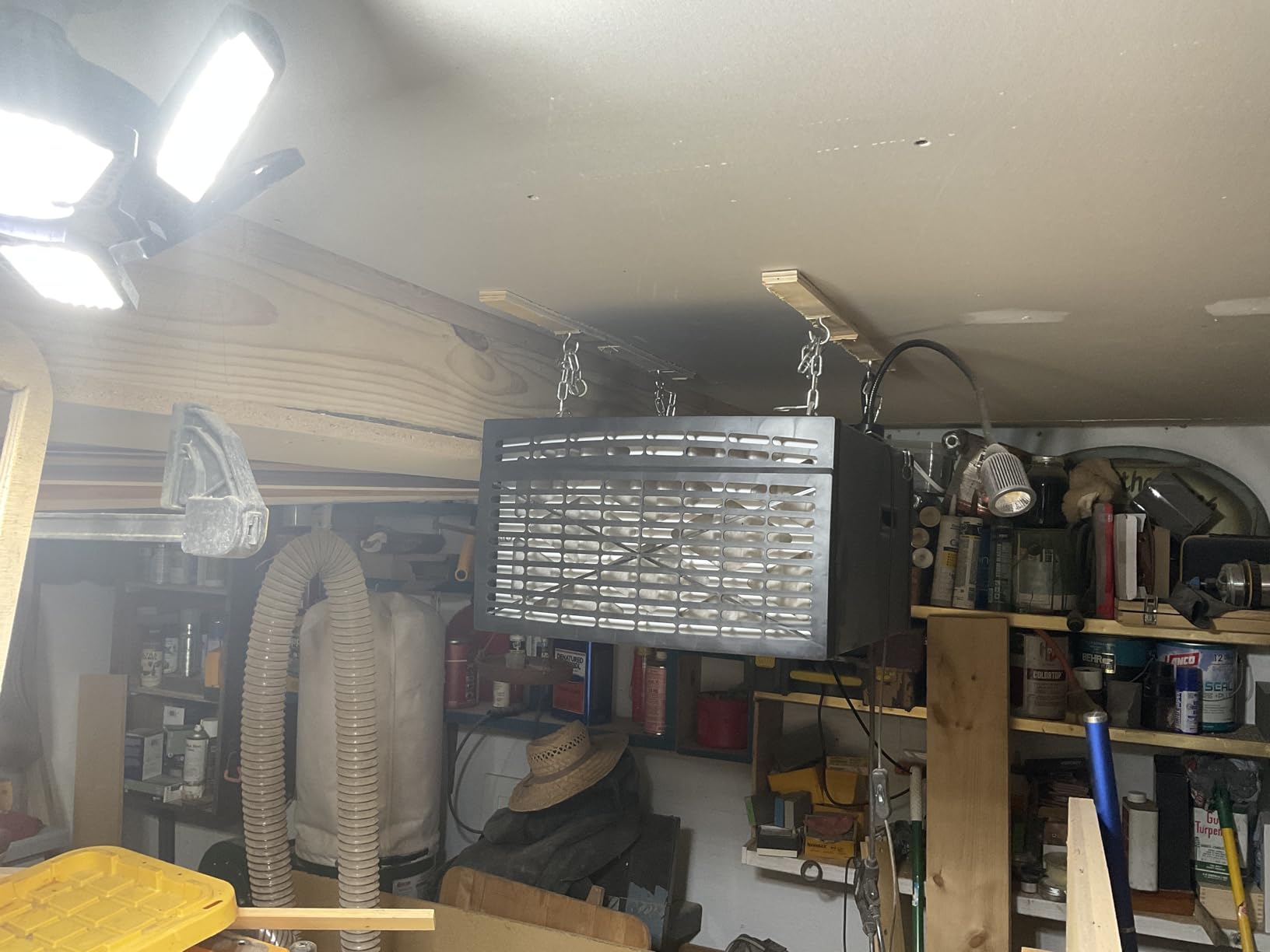 MCF03 Air Filtration System Woodworking, 3-Speed Hanging Ceiling Shop Air Filtration System for Woodworking for Shop Garage (300/350/400 CFM) customer photo 1