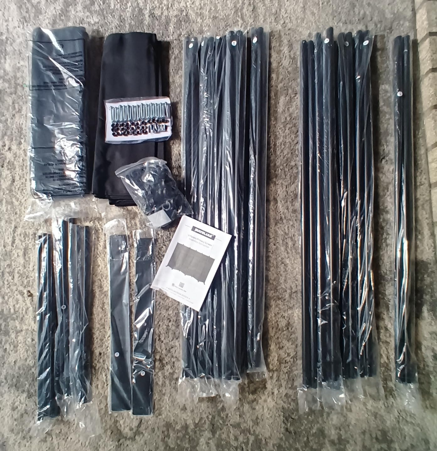 MAYOLIAH 6 Panel Folding Privacy Screen 9ft Wide, 6ft Tall Partition Room Divider Portable Office Walls Dividers, Black customer photo 1