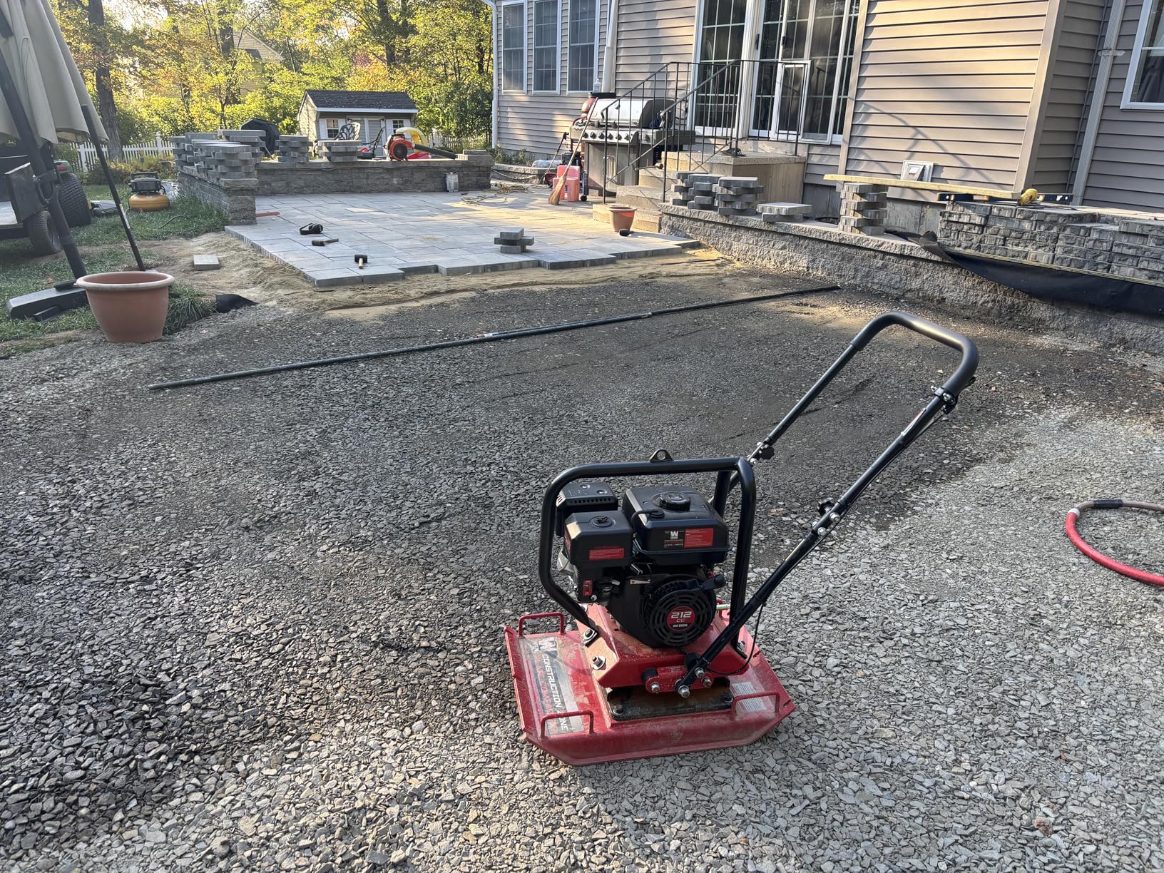 WEN 56035T 7 HP 4500-Pound Compaction Force Plate Compactor, CARB Compliant, Black 56035-047 Construction Zone Plate Compactor Pad customer photo 2