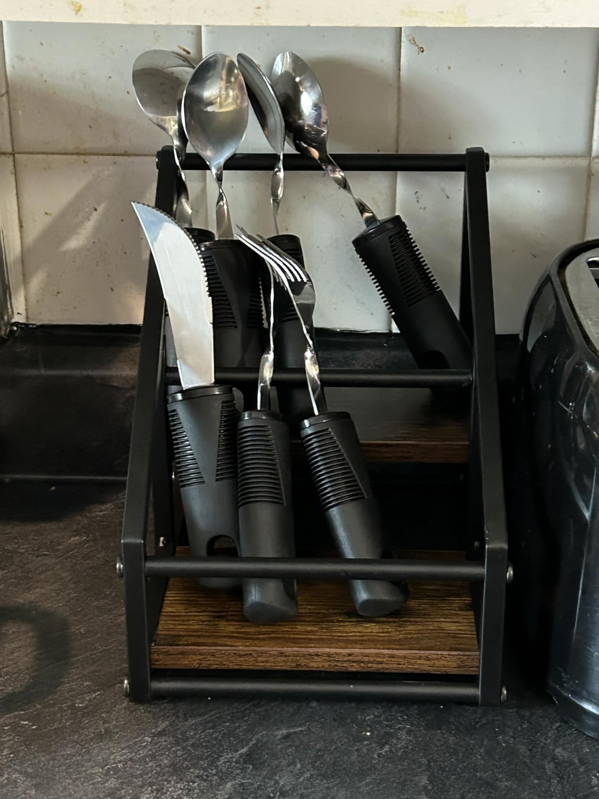 Weighted Parkinsons Utensils for Hand Tremors, Weighted Silverware for Parkinsons Patients Arthritic Hands, Built Up Utensils for Adults, Adaptive Eating Utensils for Disabled People Elderly customer photo 1