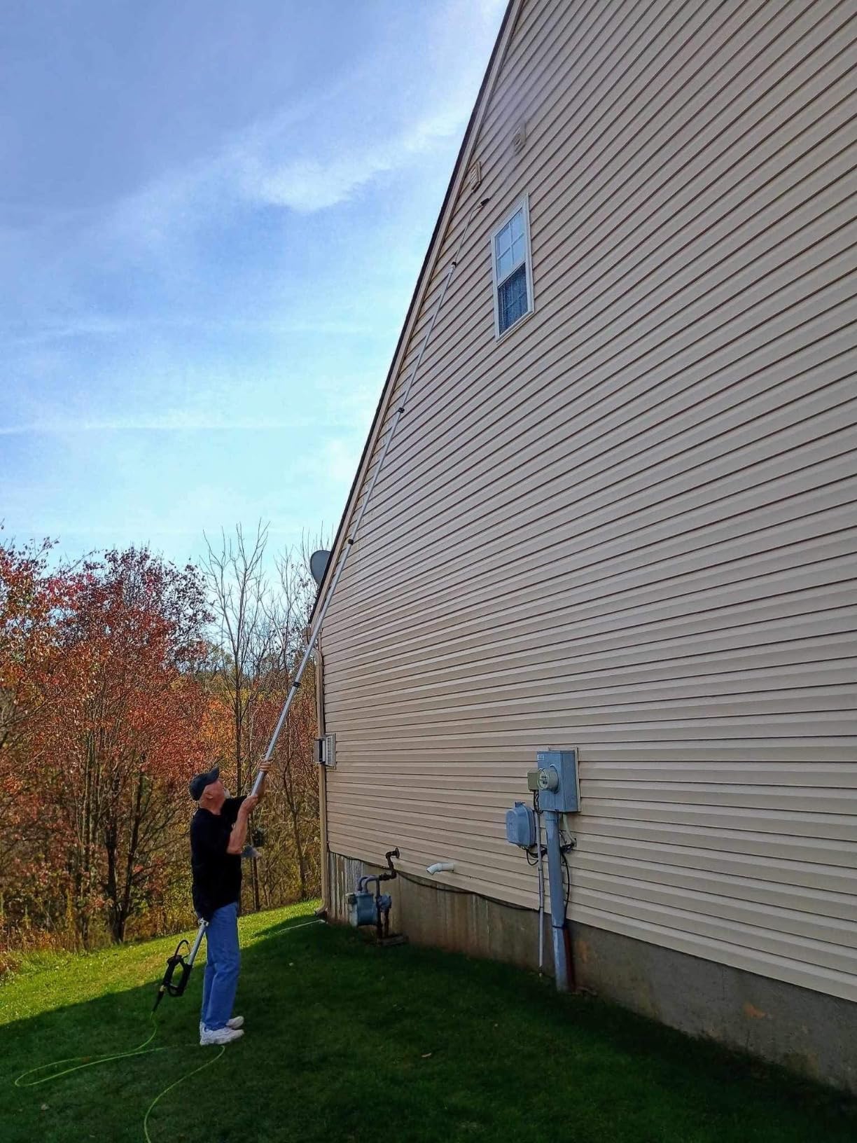JANZ 24 FT Pressure Washer Telescoping Wand with 2 Extension Wands | Gutter Cleaner Attachment, 5 Spray Nozzle Tips, 2 Hose Inlet Adapters and Support Harness, for Stable Cleaning customer photo 1