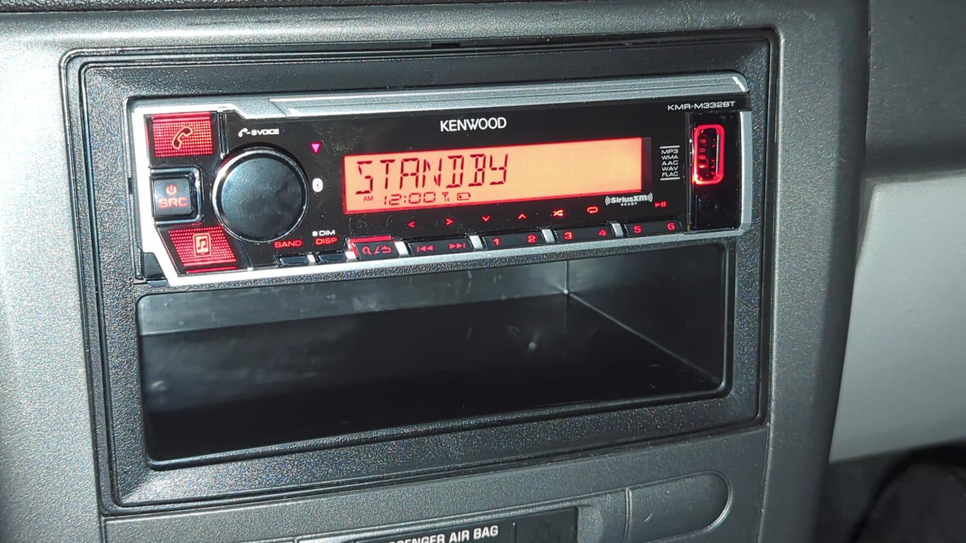 KENWOOD KMR-M332BT Car & Marine Stereo - Single Din, Bluetooth Audio, USB MP3, Aux in, AM FM Radio SiriusXM Ready, Weatherproof, Multi Color Illumination customer photo 2