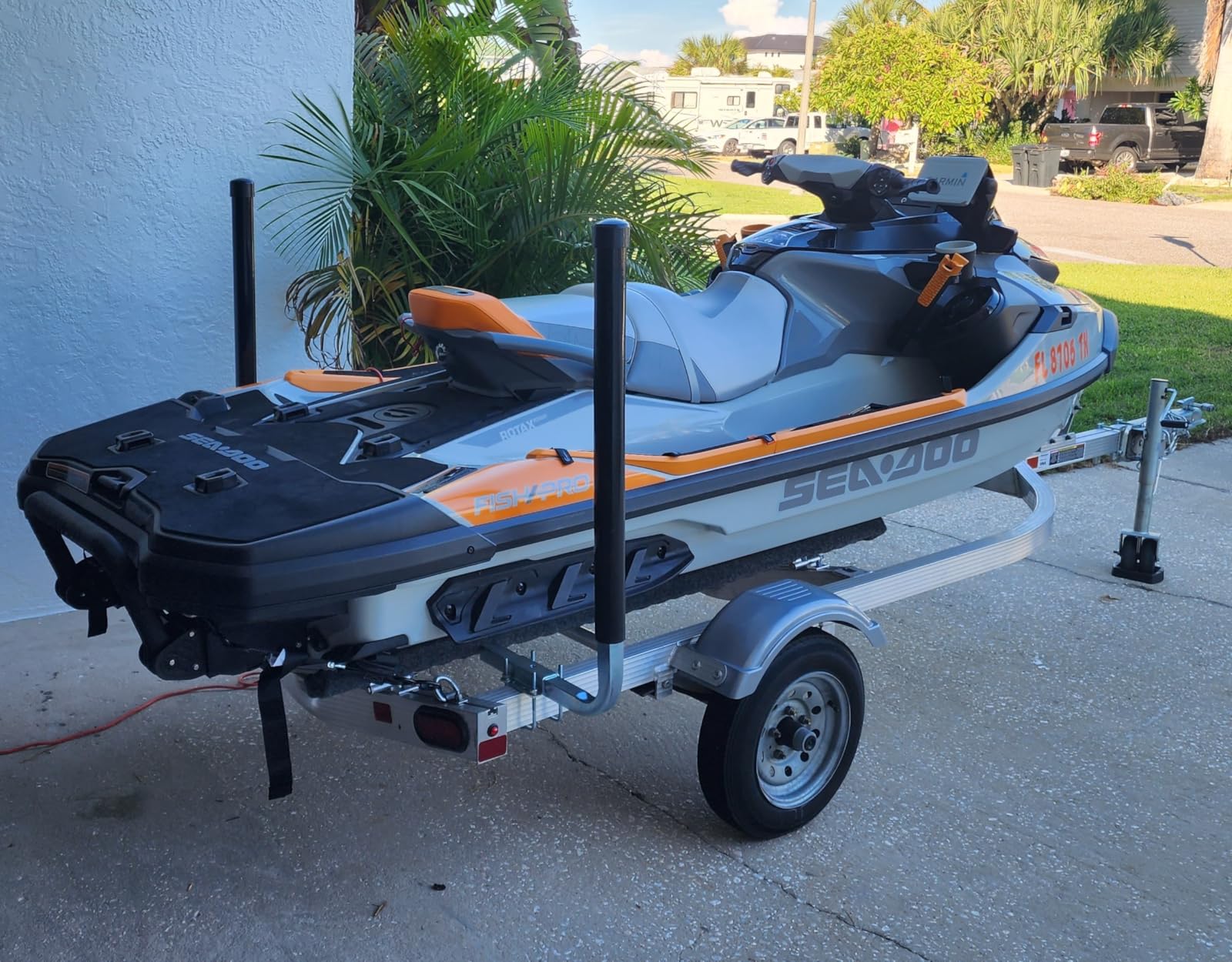 KUAFU 40-60In Adjustable Boat Trailer Guide Poles with PVC Pipes for Ski Boat Fishing Boat or Sailboat Trailer Compatible with Frames up to 3in w x 4-1/4in H customer photo 1