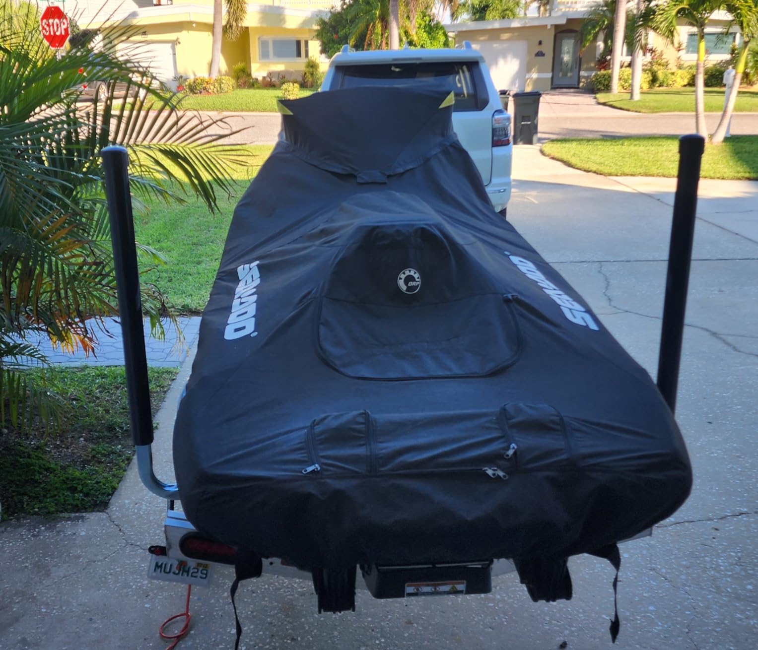 KUAFU 40-60In Adjustable Boat Trailer Guide Poles with PVC Pipes for Ski Boat Fishing Boat or Sailboat Trailer Compatible with Frames up to 3in w x 4-1/4in H customer photo 2