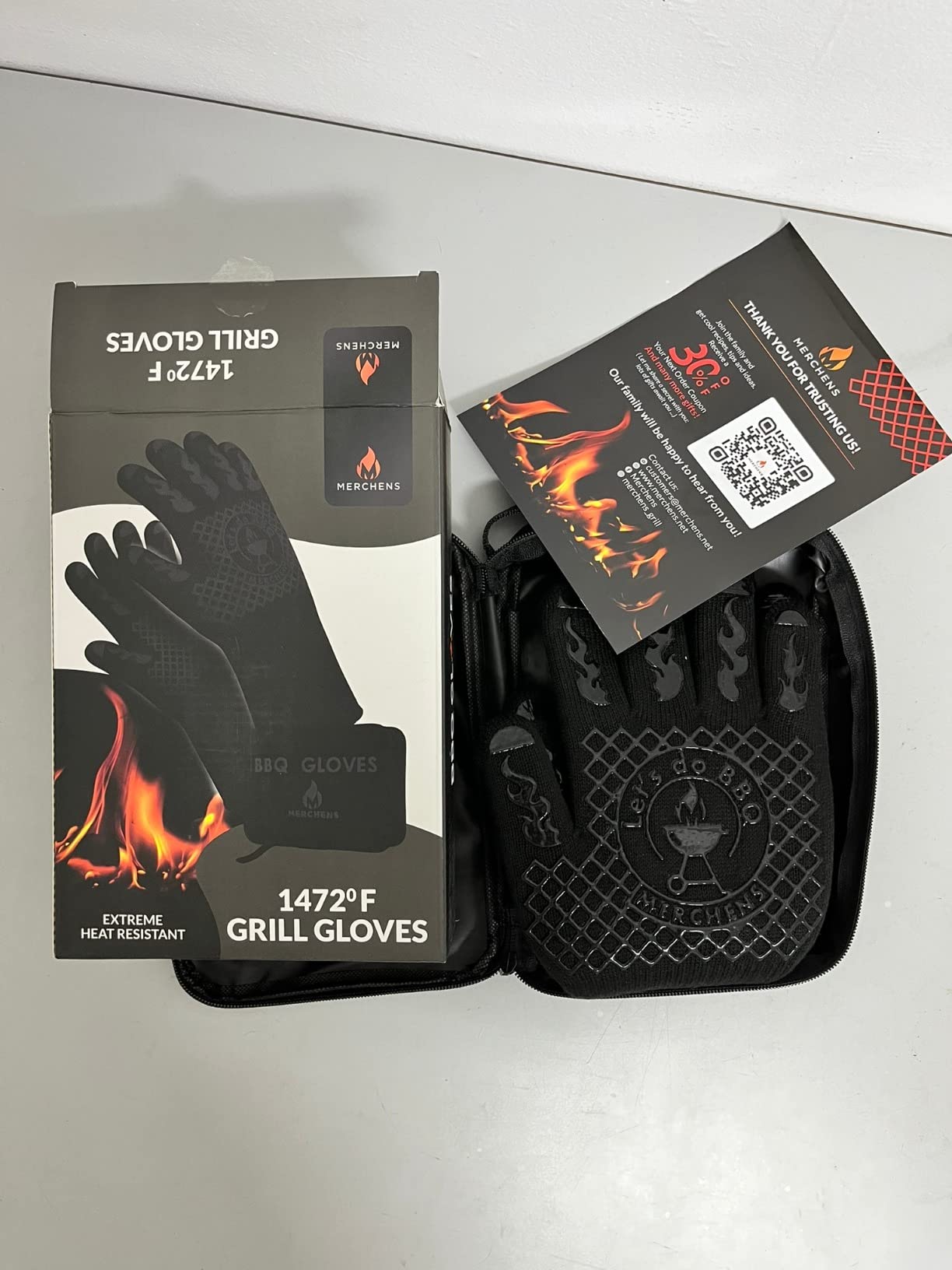 BBQ Grill & Oven Gloves 1472°F Heat Resistant - Fireproof, Non-Slip Silicone Mitts for Grilling, Smoking & Baking - Extra-Long Protection - Includes Storage Case & Luxury Gift Box | Pro Series customer photo 1