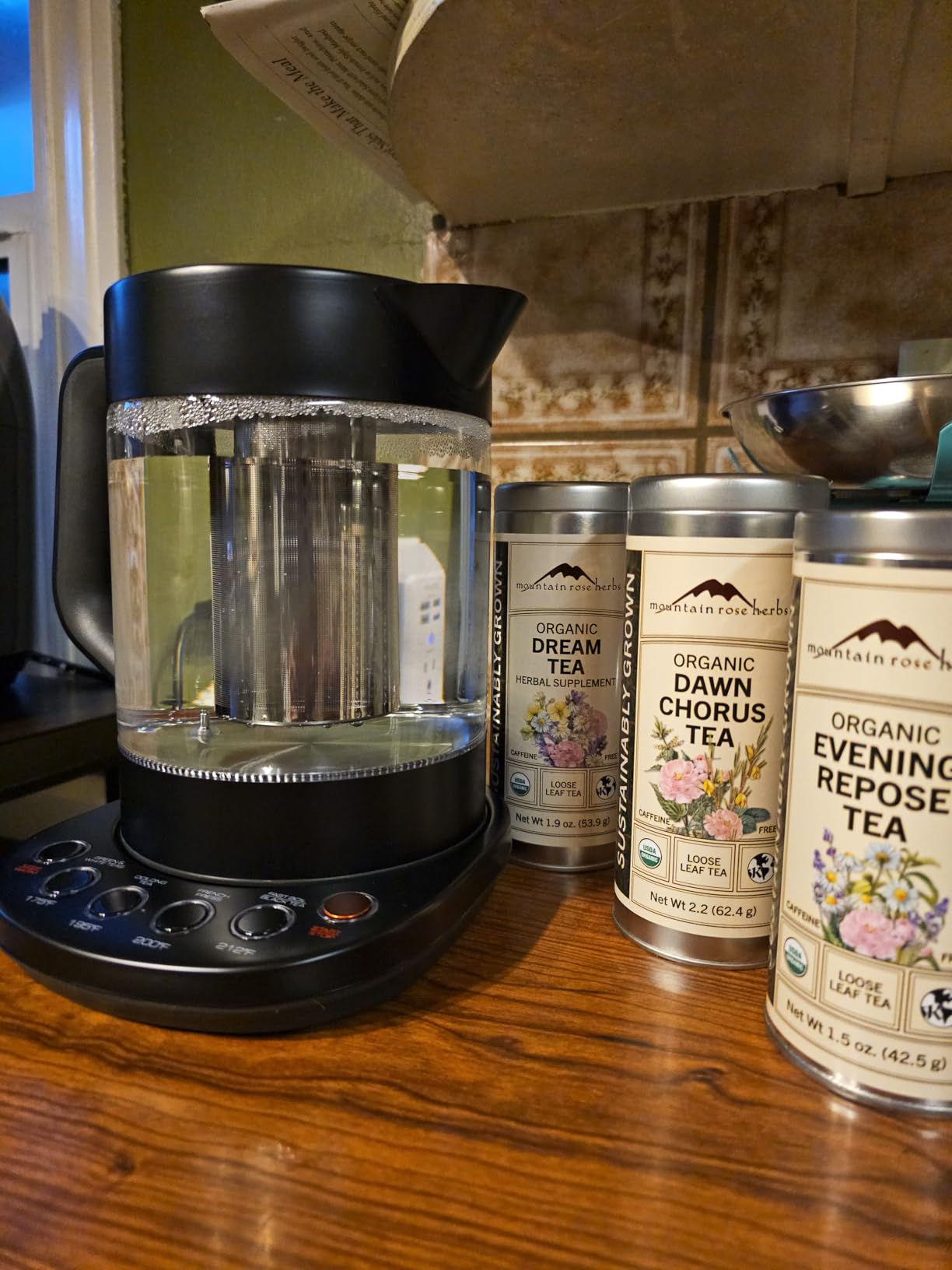 Vianté Luxury Tea Set. Electric Kettle with Infuser for Loose Leaf And Ceramic Serving Set. Teapot and Cup Set with Wooden Tray. Excellent Gift Idea For Tea Lovers. customer photo 1