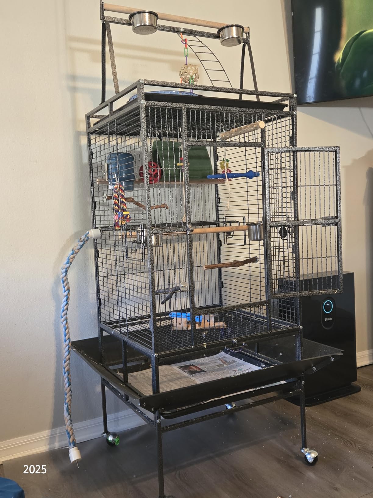 82 Inch Bird Cage, BOINN Bird Flight Cages with Rolling Stand & Bottom Tray, Wrought Iron Parrot Cage with PlayTop for Parakeet, Lovebirds, Ringneck, Cockatiels customer photo 1
