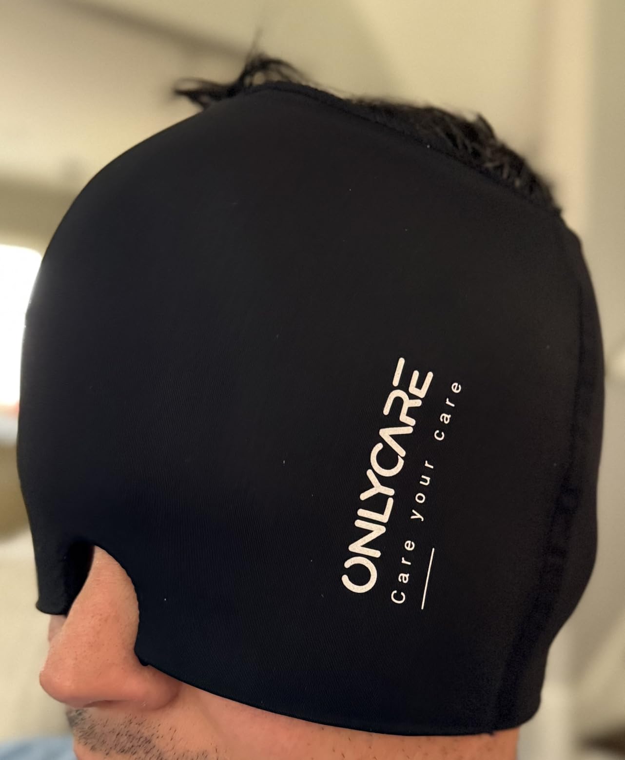 ONLYCARE Migraine Relief Cap, Upgraded Odorless Headache Relief Cap, 360° Gel Surround Ice Pack Mask for Migraine, Sinus, Stress, Frontal Headaches (Black) customer photo 1