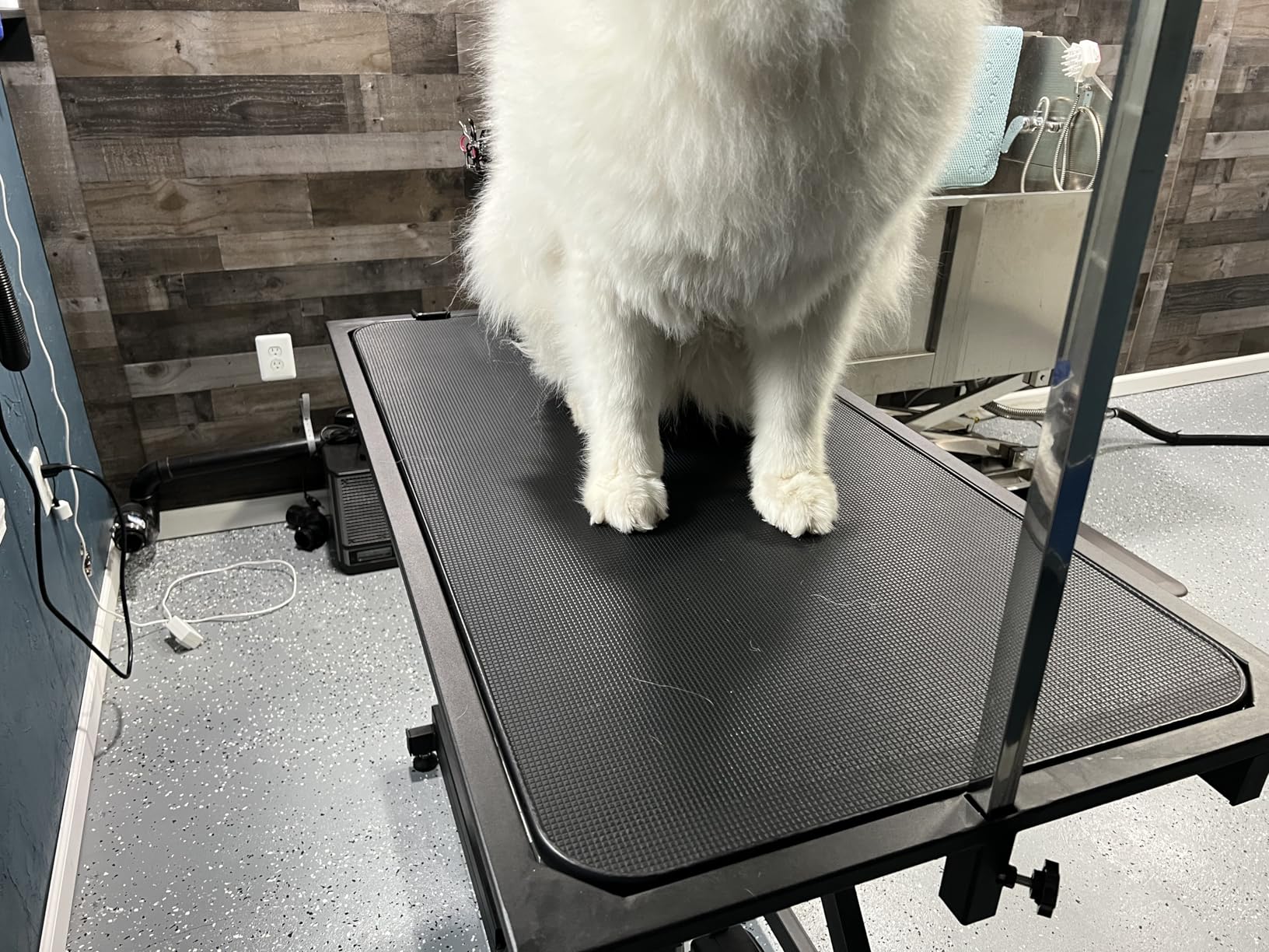 Upgrade Electric Pet Grooming Table Super Deluxe 50'' Heavy Duty Professional for Large Dogs with Overhead Arm, Anti-Skid Rubber Desktop Powerful Motor and Adjustable Height, Black customer photo 1