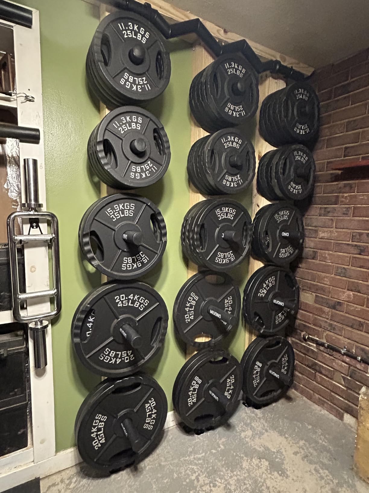 Weight Plate Holder, Wall Mounted Weight Rack Storage for Weight Plates, Home Gym Organizer customer photo 2
