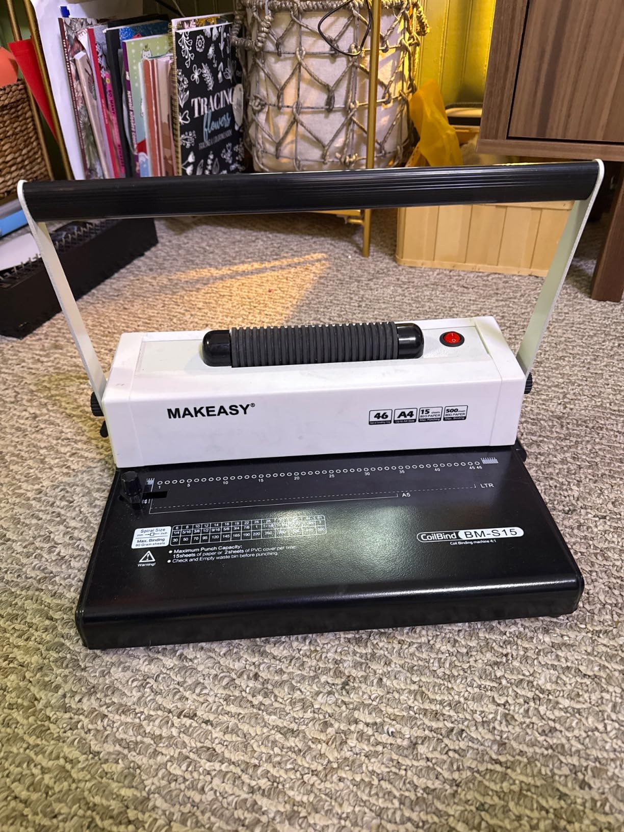 MAKEASY Coil Spiral Binding Machine 4:1 pitch - Manual Hole Punch - Electric Coil Inserter - Adjustable Side Margin customer photo 2