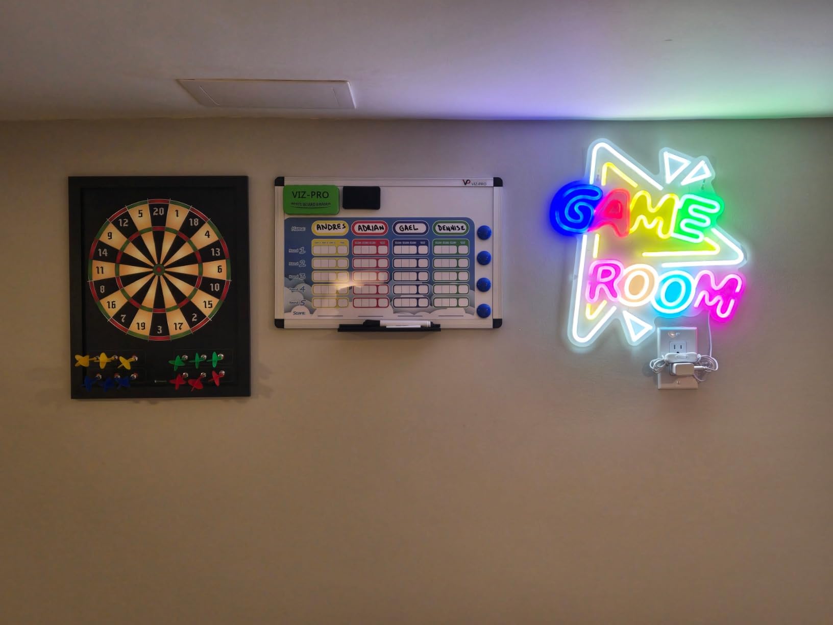 HMmagnets Large & Safe Magnetic Dart Board (Wooden Frame) for Kids & Adults - Fun Game for Up to 4 Players - Including 12 Colorful Darts + Dry Erase Score Board (2 Markers+Eraser) | Sturdy & Durable customer photo 1