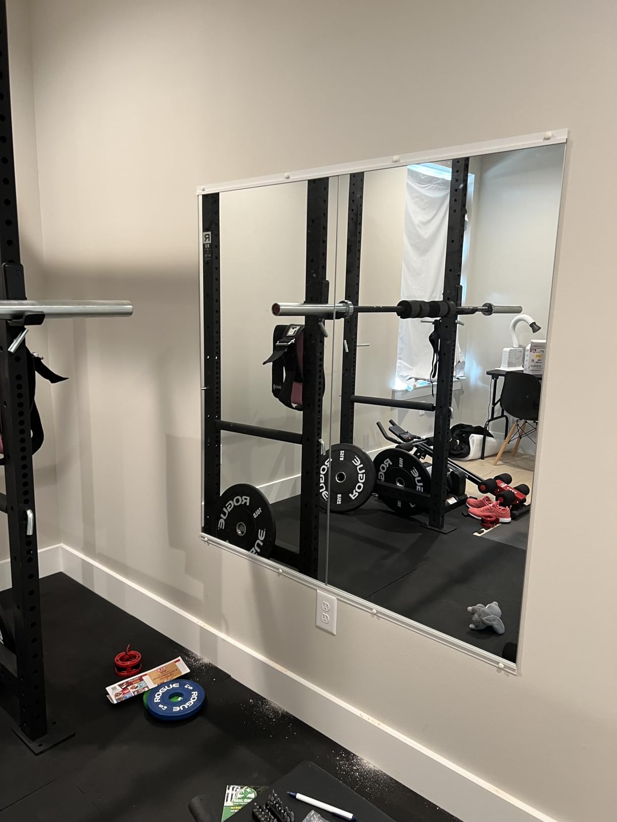 Delma Home Gym Mirror,48''x24''x2PCS Silver,Large Full Body Tempered Glass Frameless, Wall-Mounted for Gym, Yoga, Garage, Bedroom, Bathroom customer photo 1