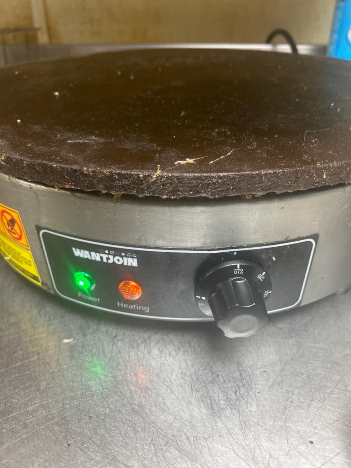 WantJoin Commercial Electric Crepe Maker 16 Inch 110V Non-Stick 1700W Electric Crepe Machine Adjustable Temperature Control 403 Stainless Steel Cooking Base 1700W customer photo 1