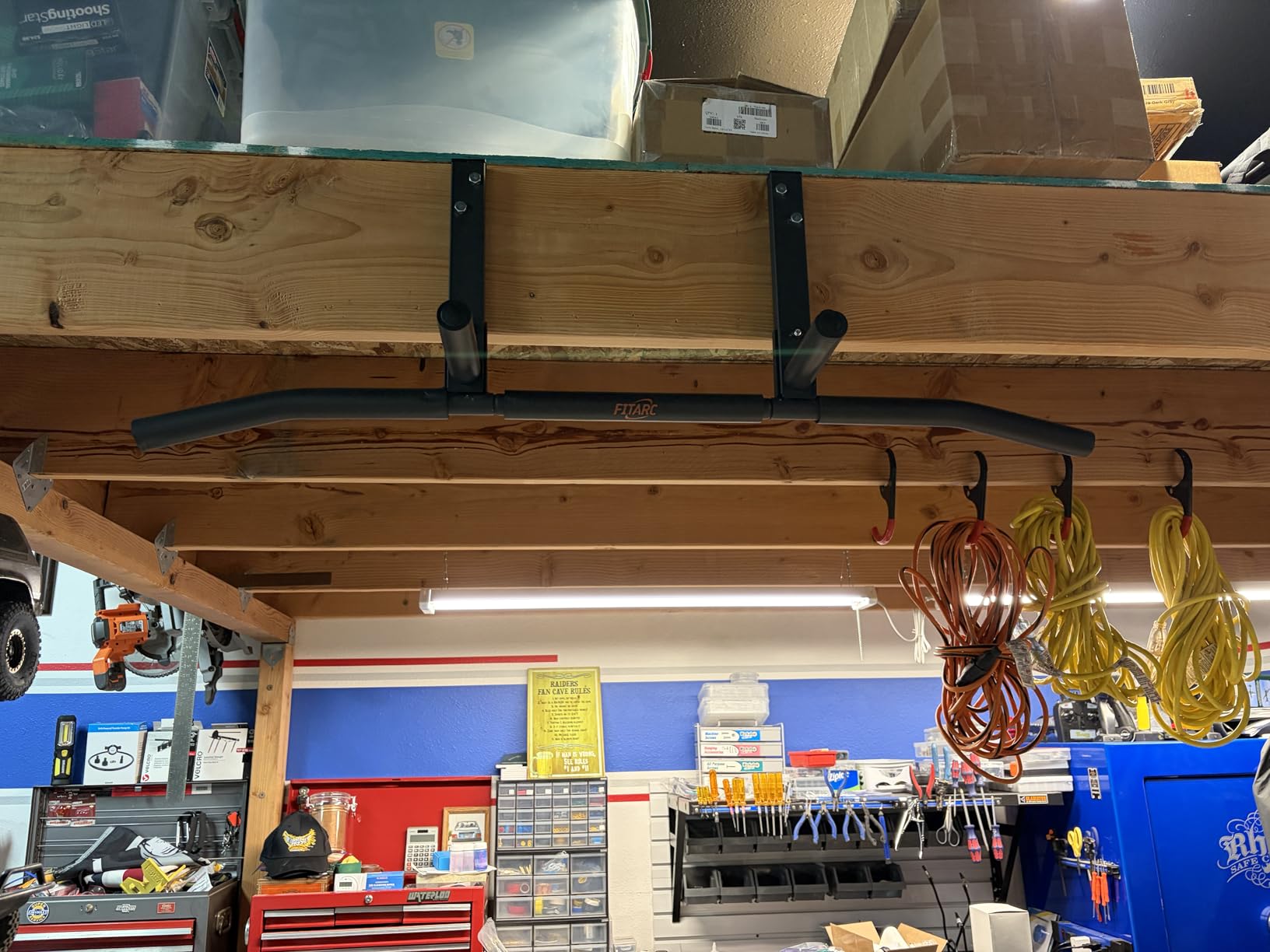 Fitarc Joist Mount Pull Up Bar, Wall Chin Up Bar Ceiling Mount for Beams, Heavy Duty Steel Construction, Home Gym Equipment -Patent Pending customer photo 2