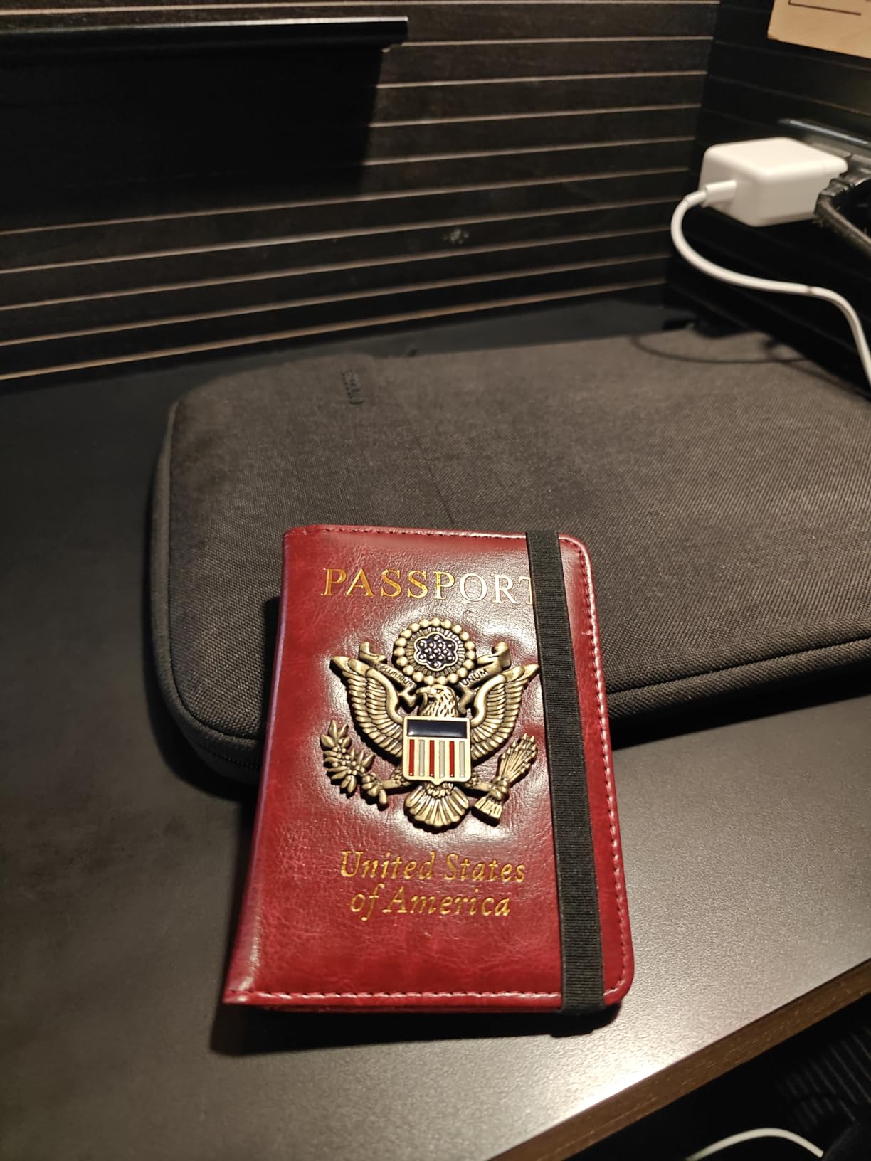 TOURSUIT RFID Blocking Passport Holder for Women Men, Leather Passport Travel Wallet with Metal 3D Metal Badge customer photo 2