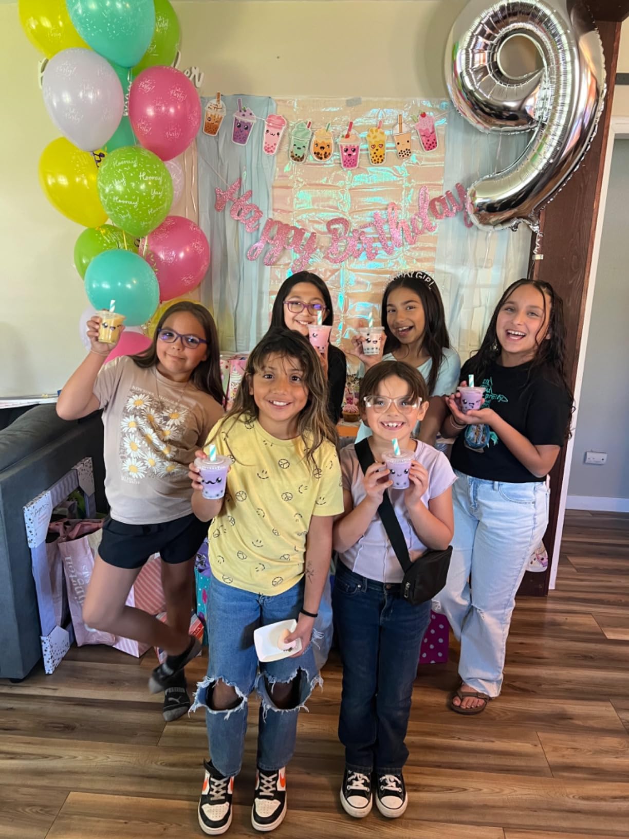 Thoughtfully, Mini Boba Pearl Party Set, Makes 16 Tasting Portions of Bubble Tea, Includes 4 Flavors, Cups, Lids, Straws, & Stickers, Boba Milk Tea Party Kit customer photo 1