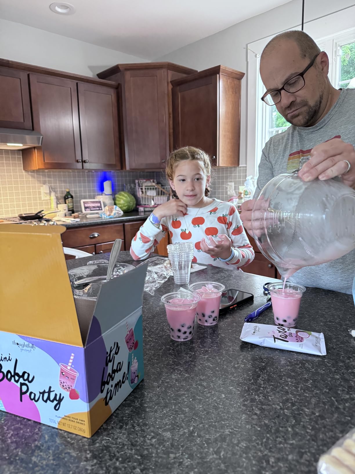 Thoughtfully, Mini Boba Pearl Party Set, Makes 16 Tasting Portions of Bubble Tea, Includes 4 Flavors, Cups, Lids, Straws, & Stickers, Boba Milk Tea Party Kit customer photo 2