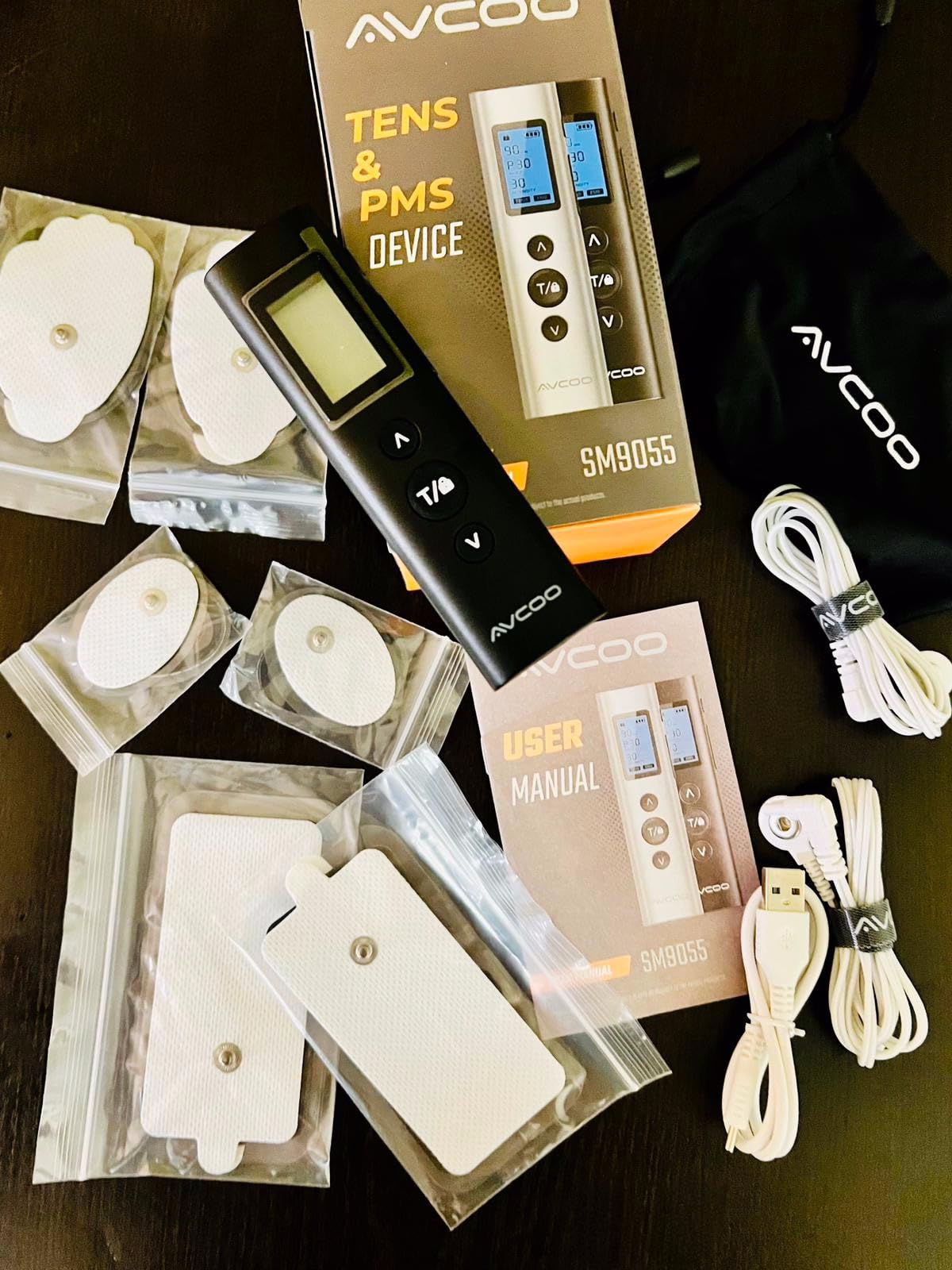 AVCOO 30 Modes TENS EMS Unit Compact Muscle Stimulator for Pain Relief of Back, Shoulder, Neck, Rechargeable & Portable Dual Channel EMS Muscle Stimulator with 30 Intensity Levels, 12 Electrode Pads customer photo 2